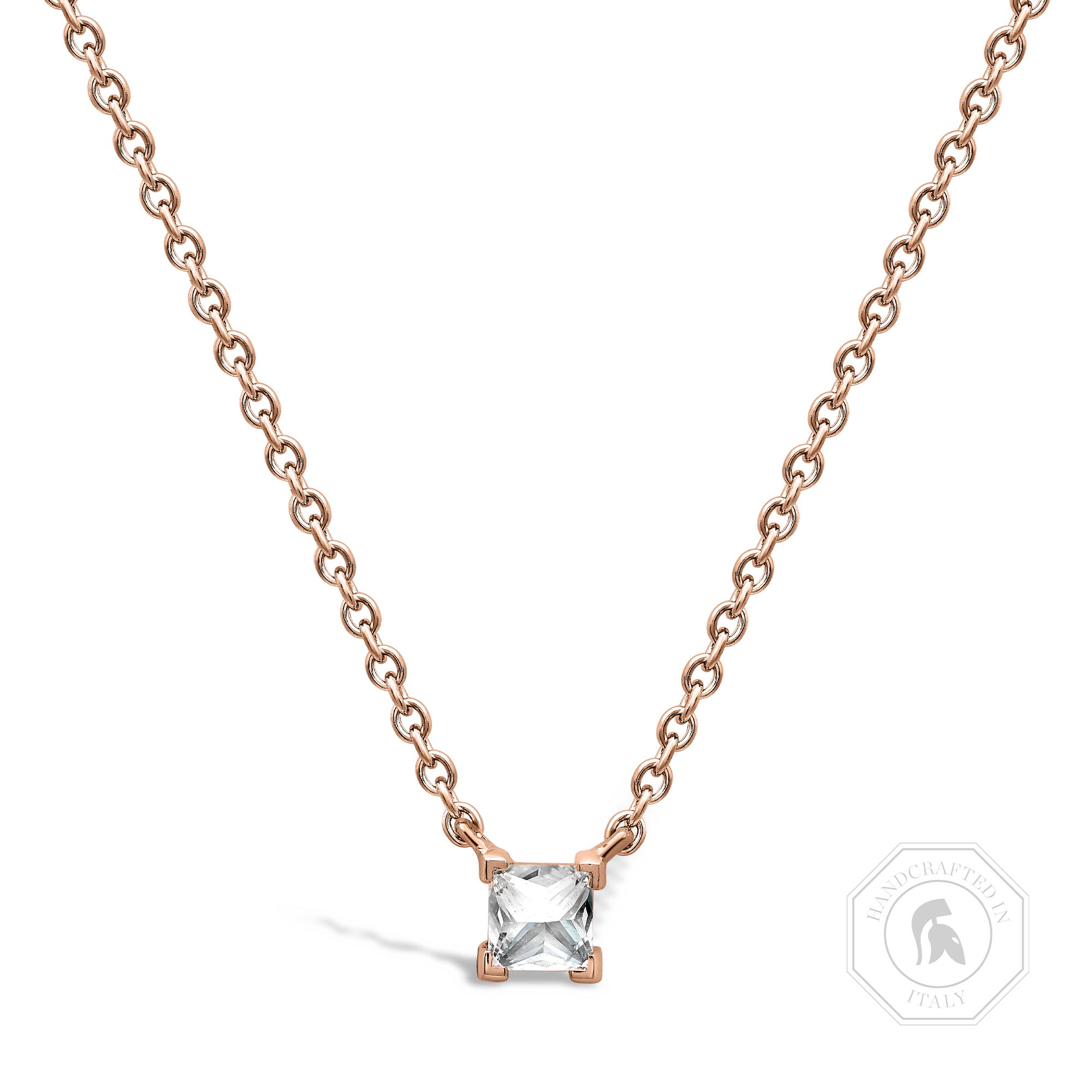 RockChic Diamond Solitaire Necklace Princess Cut, Claw Set_1