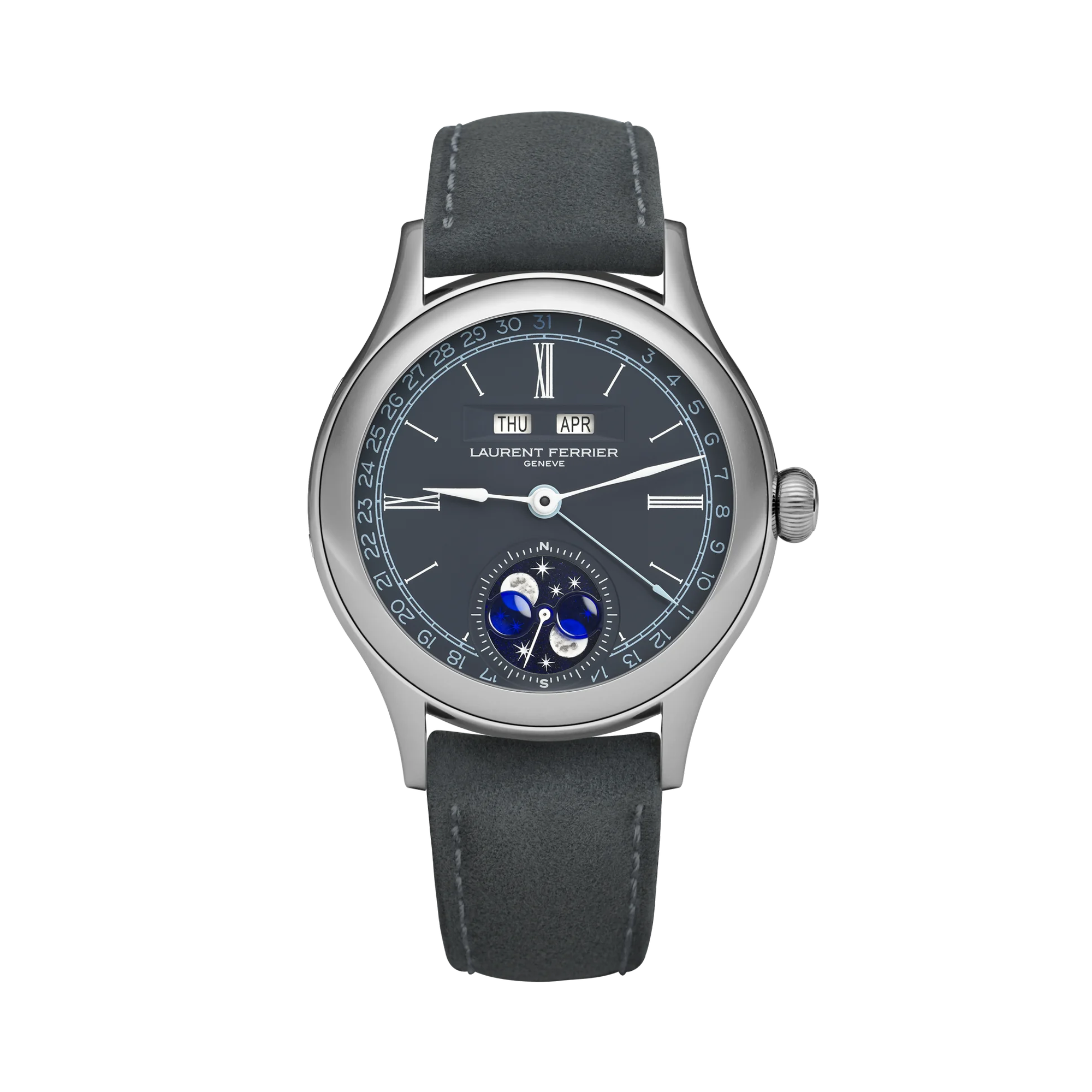 Classic Moon 40mm, Blue Dial, Roman/Baton Numerals_1