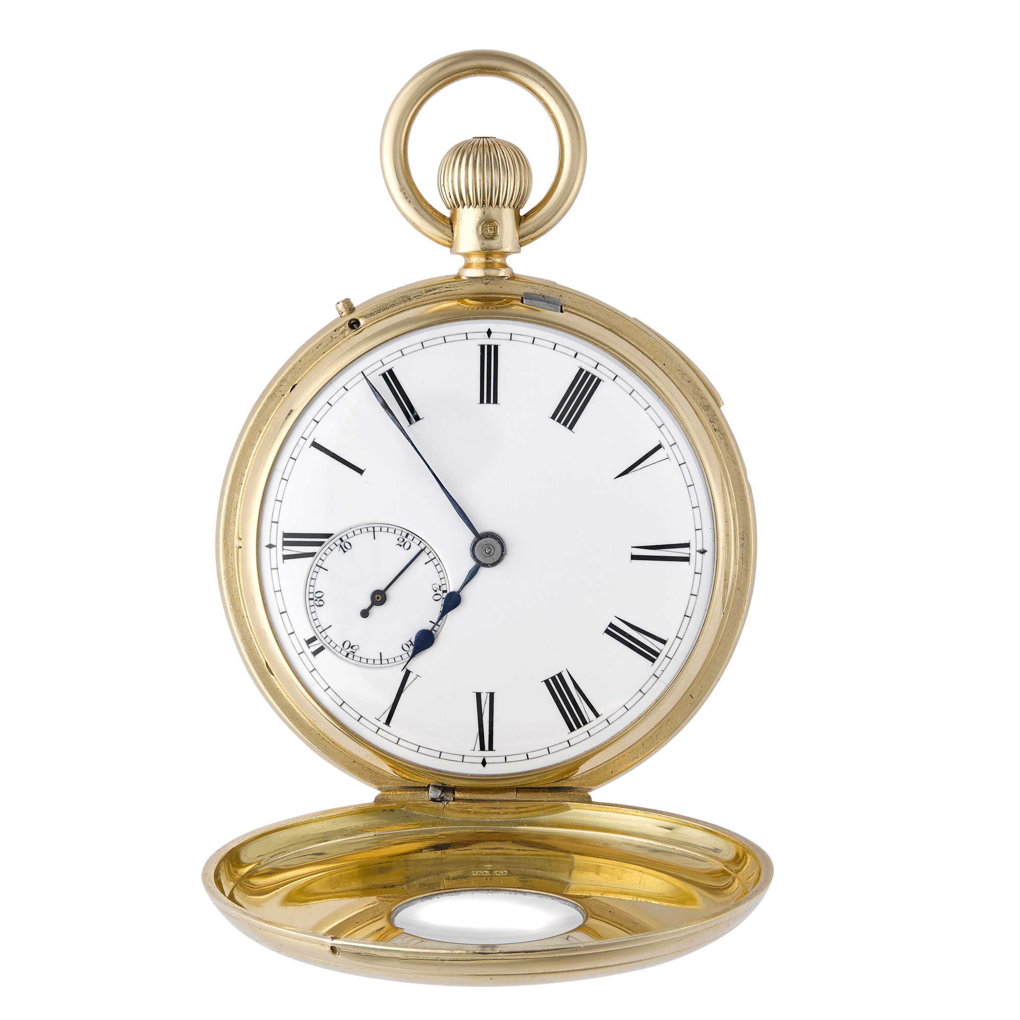 Half Hunter Minute Repeater Pocket Watch by Manoah Rhodes & Sons Bradford – 1888 48,7mm, White Dial, Roman Numerals_2