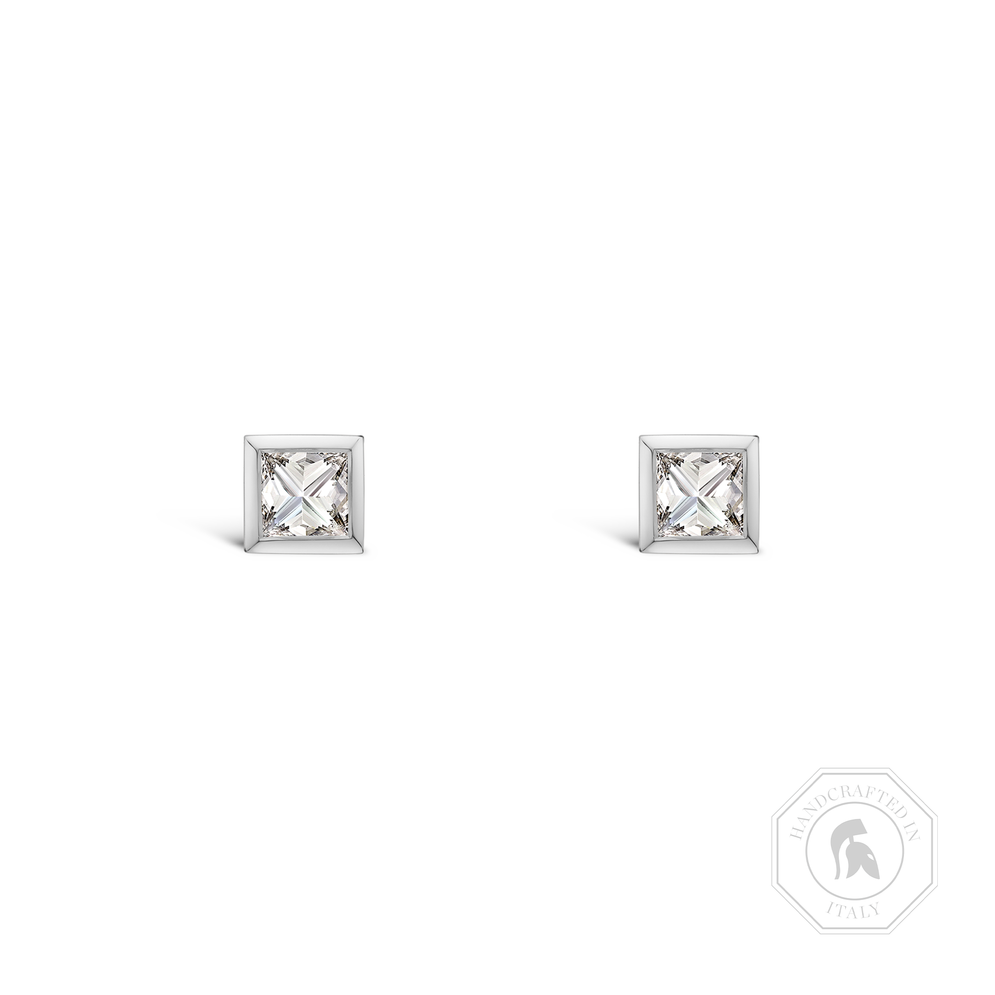 RockChic Diamond Studs Princess Cut, Rubover Set_1