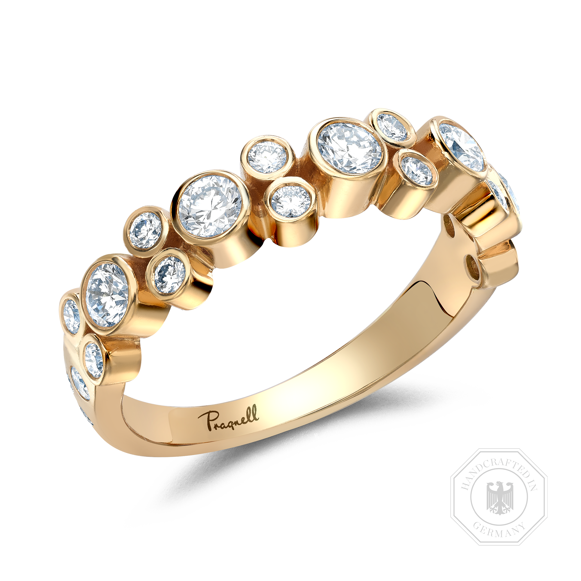 Bubbles Half-Eternity Diamond Ring Brilliant Cut, Rubover Set_1