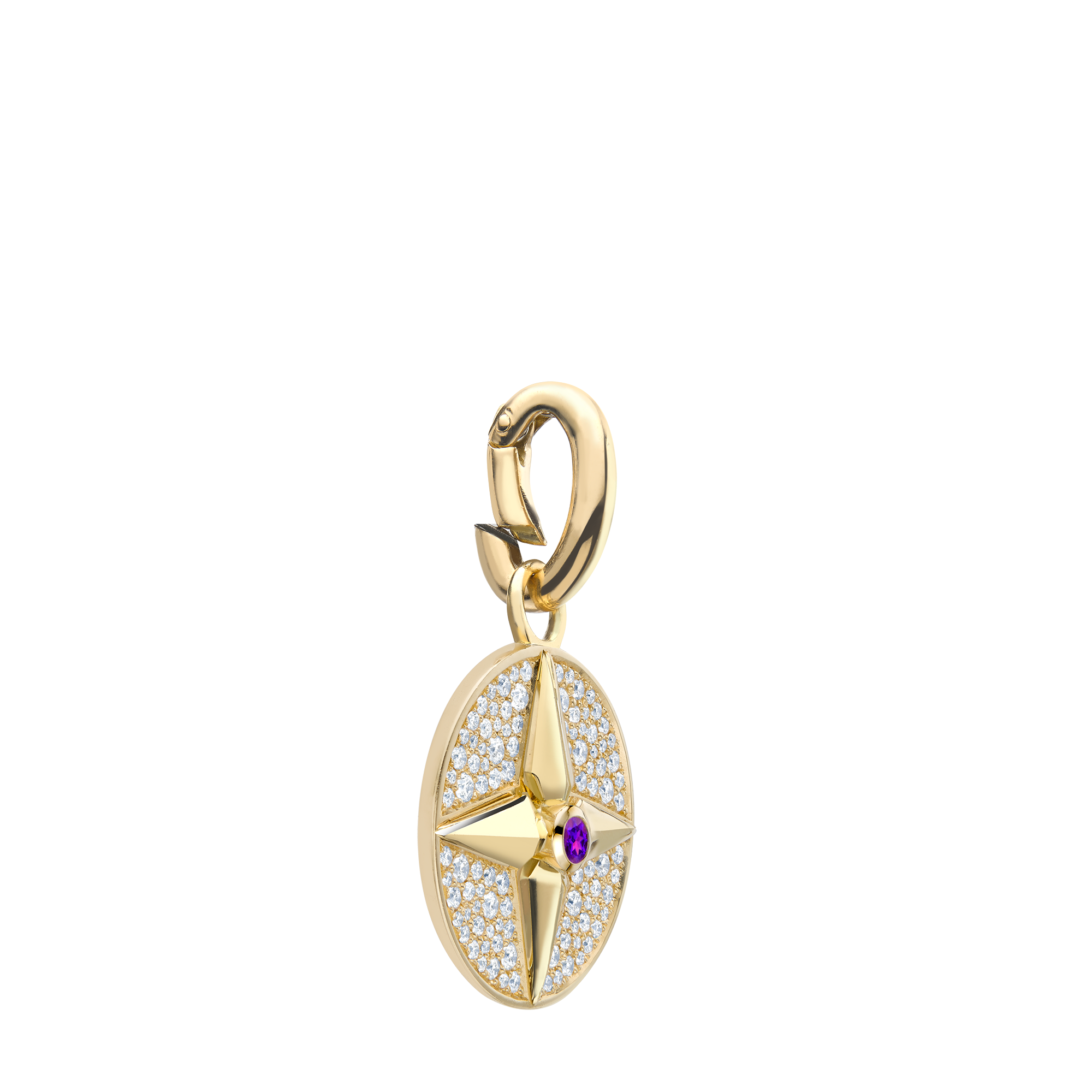 Amethyst (February) Pendant Charm Brilliant Cut, Rubover & Claw Set_2