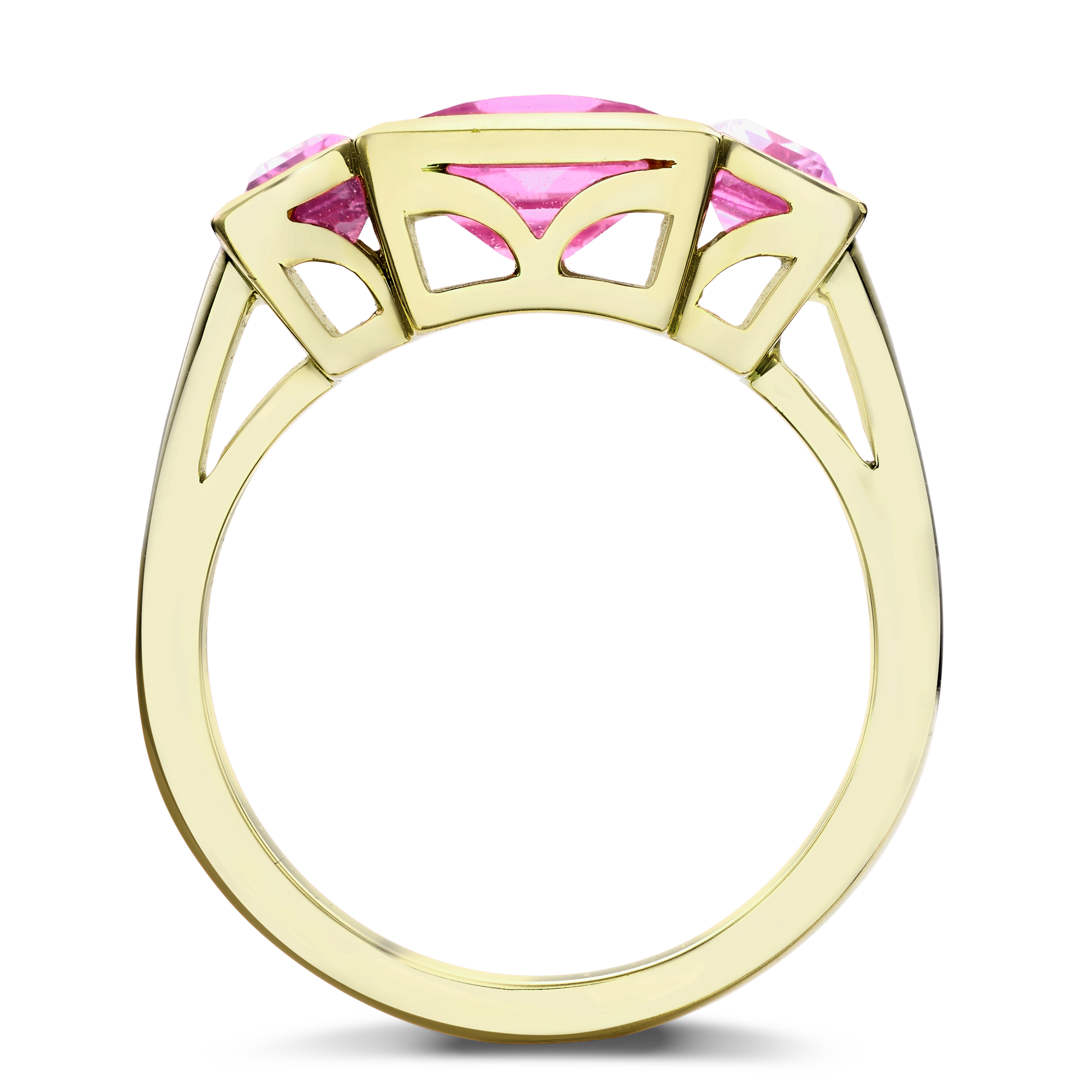 Kingdom Pink Tourmaline Ring Baguette Cut, Rubover Set_3