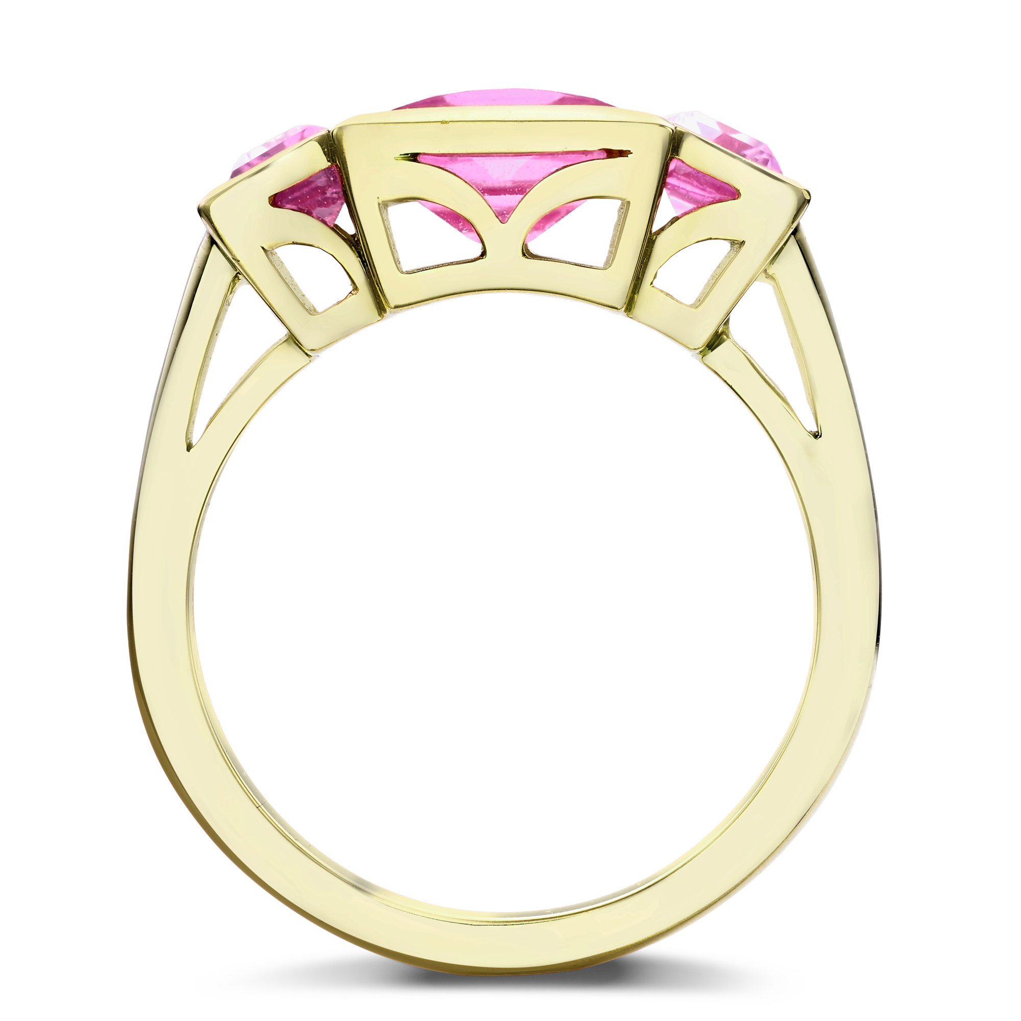 Kingdom Pink Tourmaline Ring Baguette Cut, Rubover Set_3