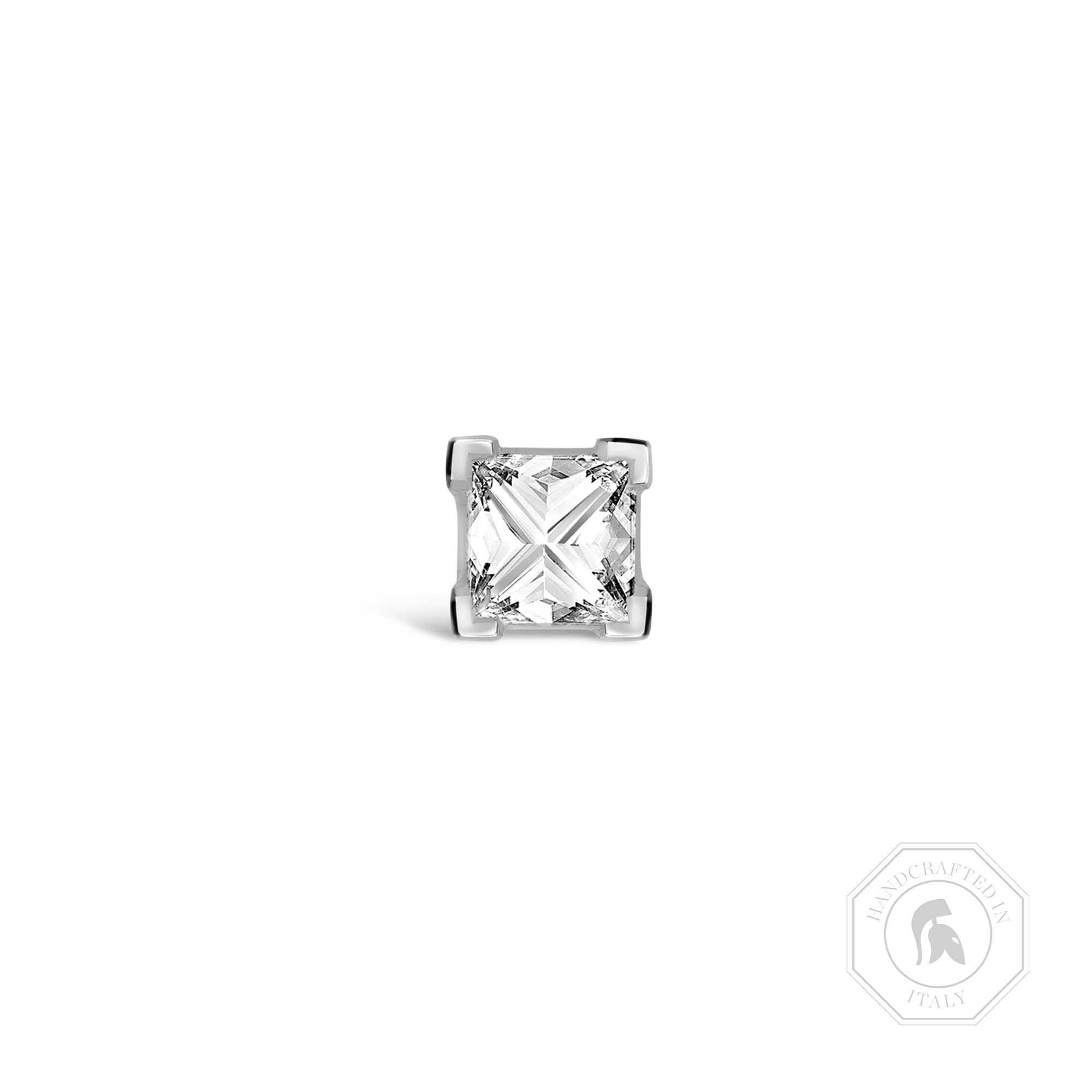 RockChic Diamond Solitaire Earring Princess Cut, Claw Set_1
