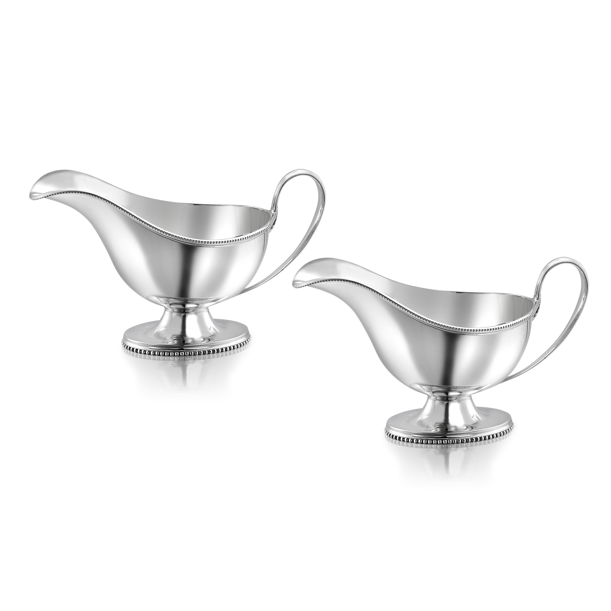 Silver George V Pair of Sauce Boats Hallmarked Sheffield_1