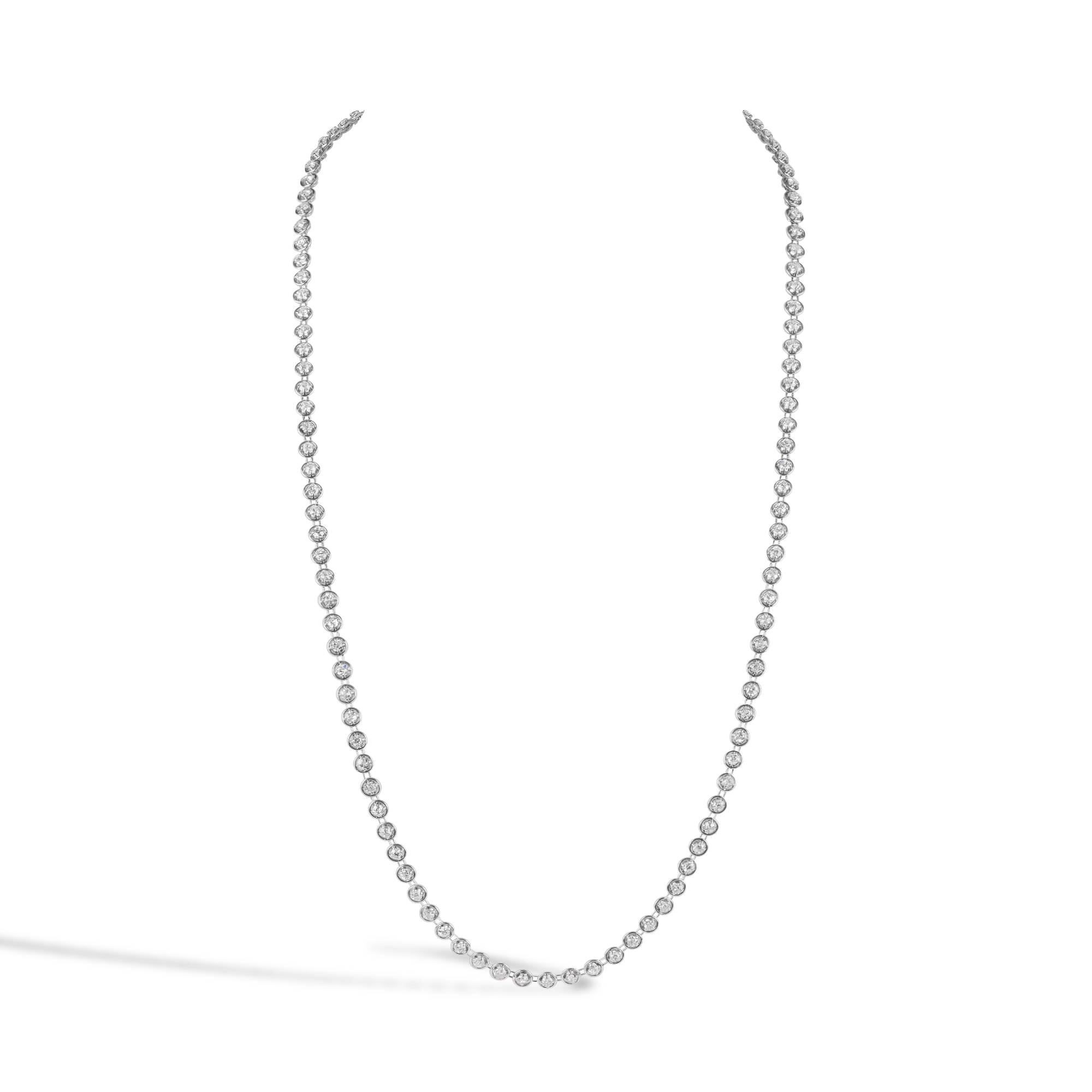 Art Deco Old Cut 8.00ct Diamond Long Necklace Old European Cut, Claw Set_1