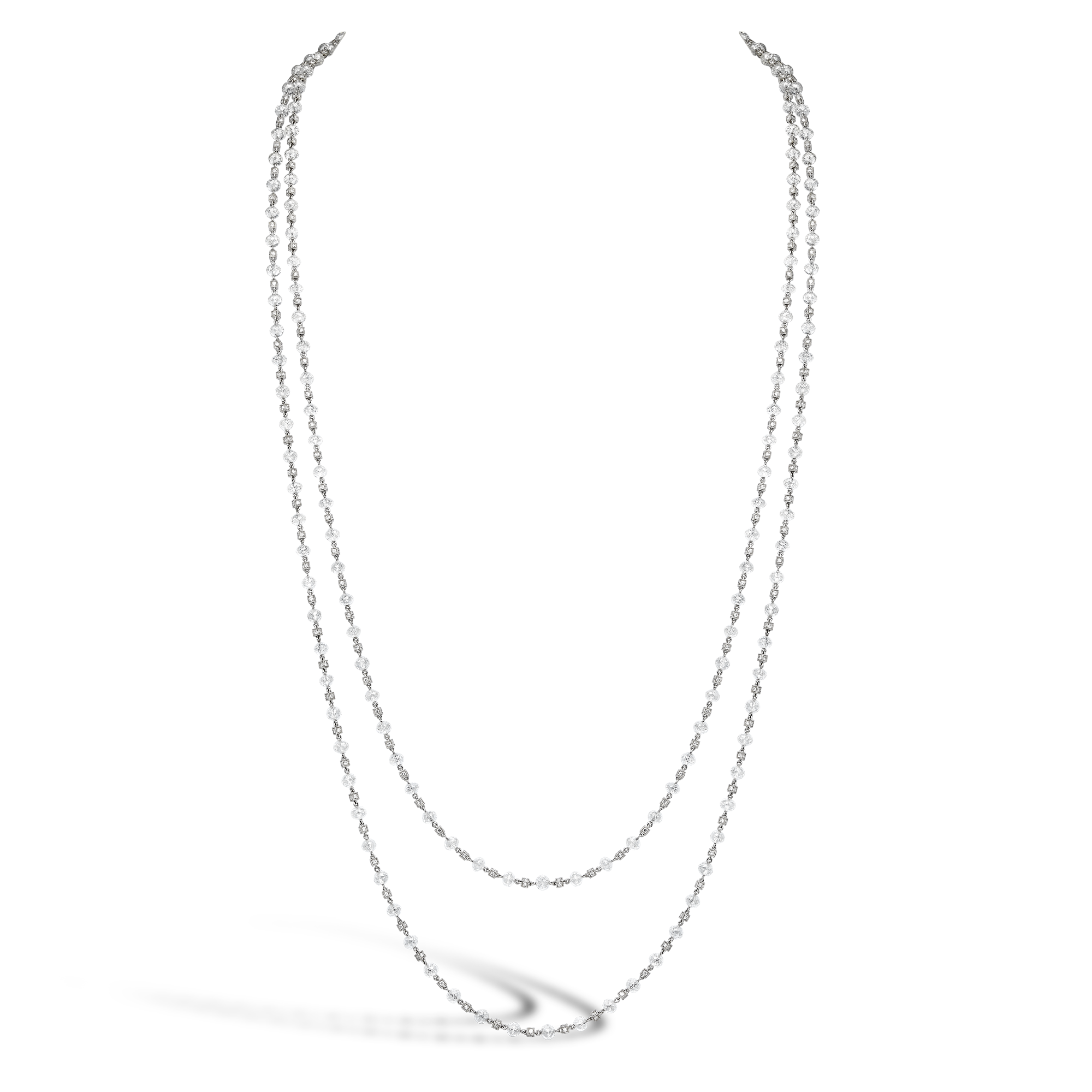 Masterpiece 35.31ct Briolette Diamond Bead Necklace Briolette Cut_1