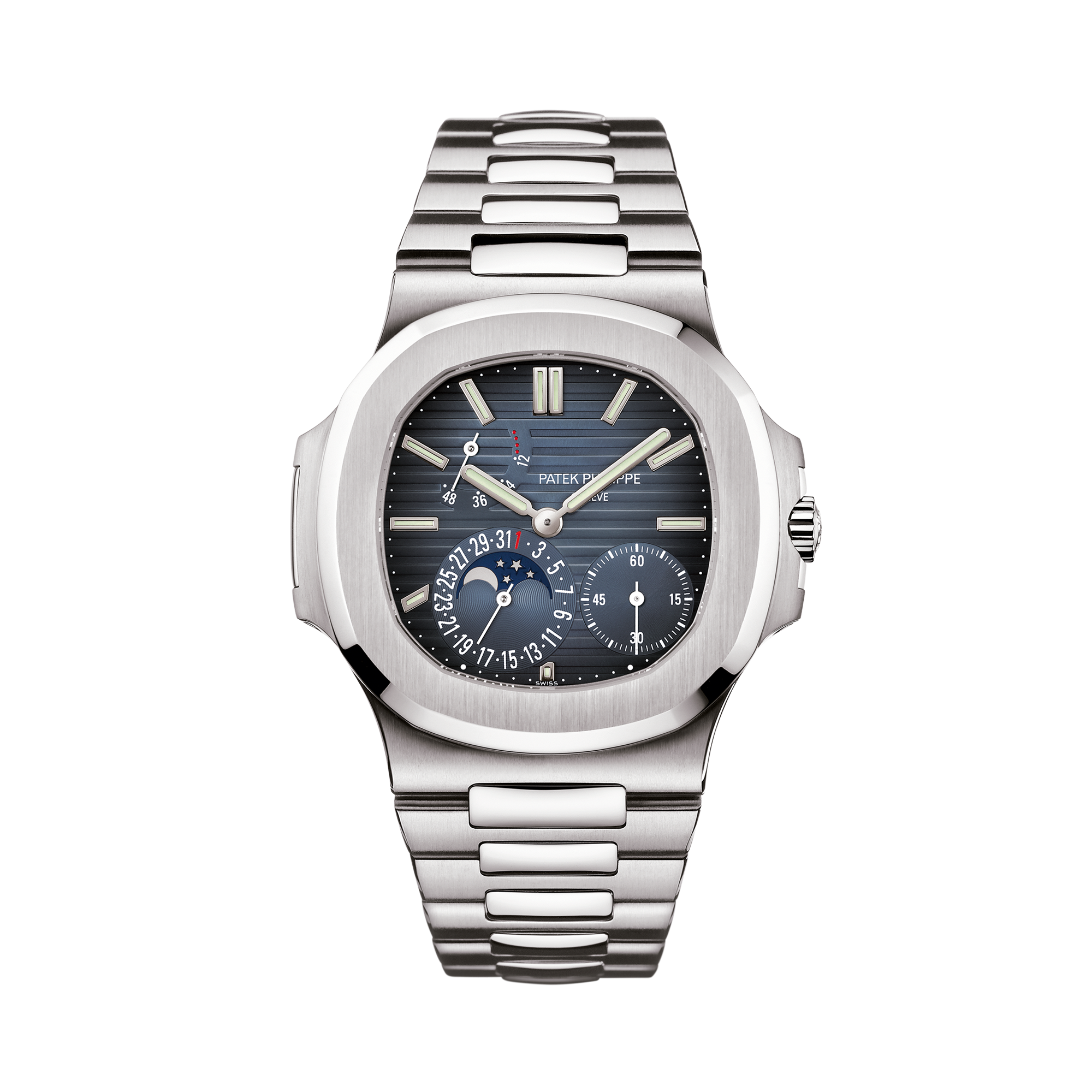 Patek Philippe Nautilus 40mm, Blue Dial, Baton Numerals_1