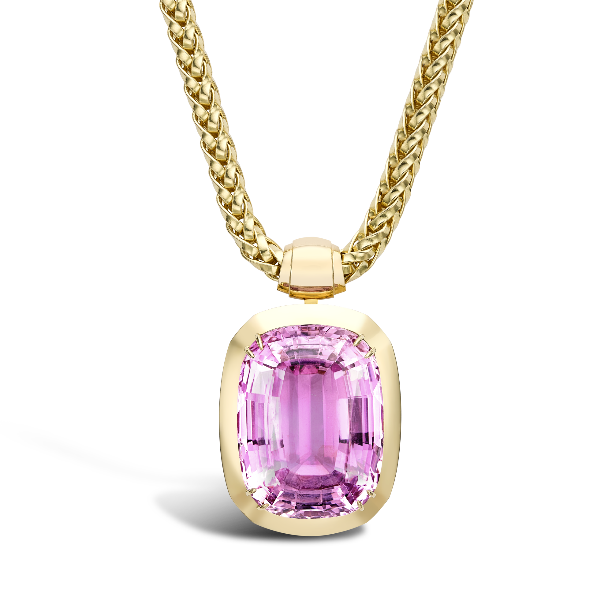 Masterpiece Portrait Setting Kunzite Pendant Cushion cut, rub over set_1