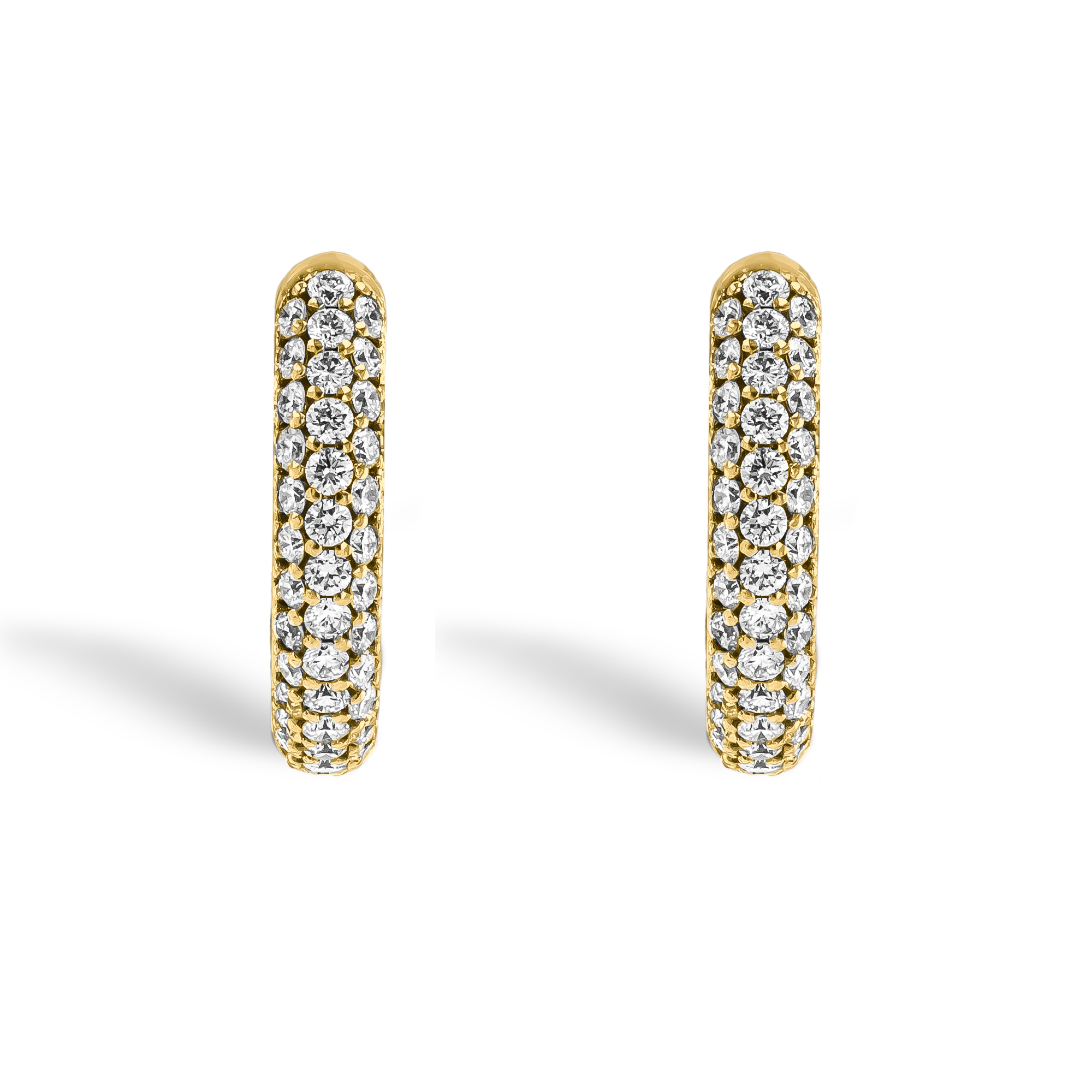 Havana 0.74ct Diamond Hoop Earrings Brilliant Cut, Pave Set_2