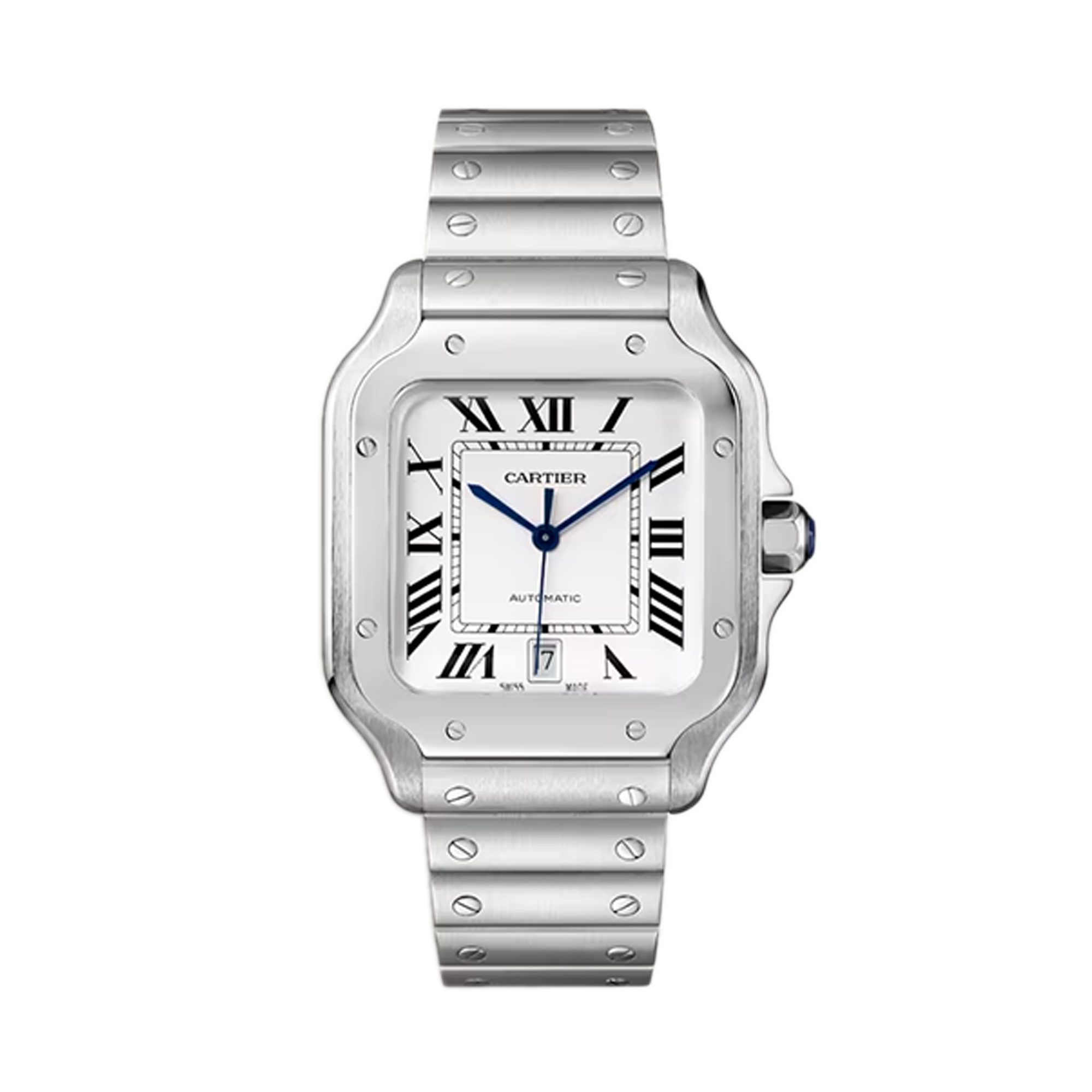 Cartier Santos de Cartier 39.8mm, Silver Dial, Roman Numerals_1