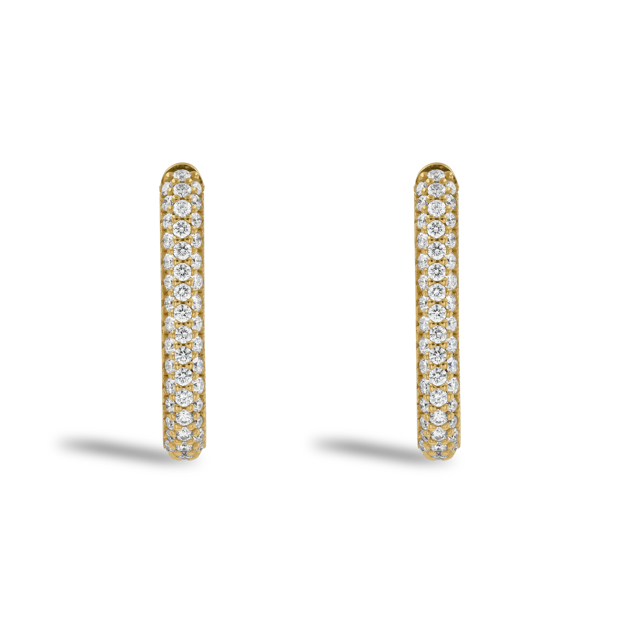 Havana 1.086ct Brilliant Cut Diamond Hoop Earrings Brilliant Cut, Micro Pavé_2