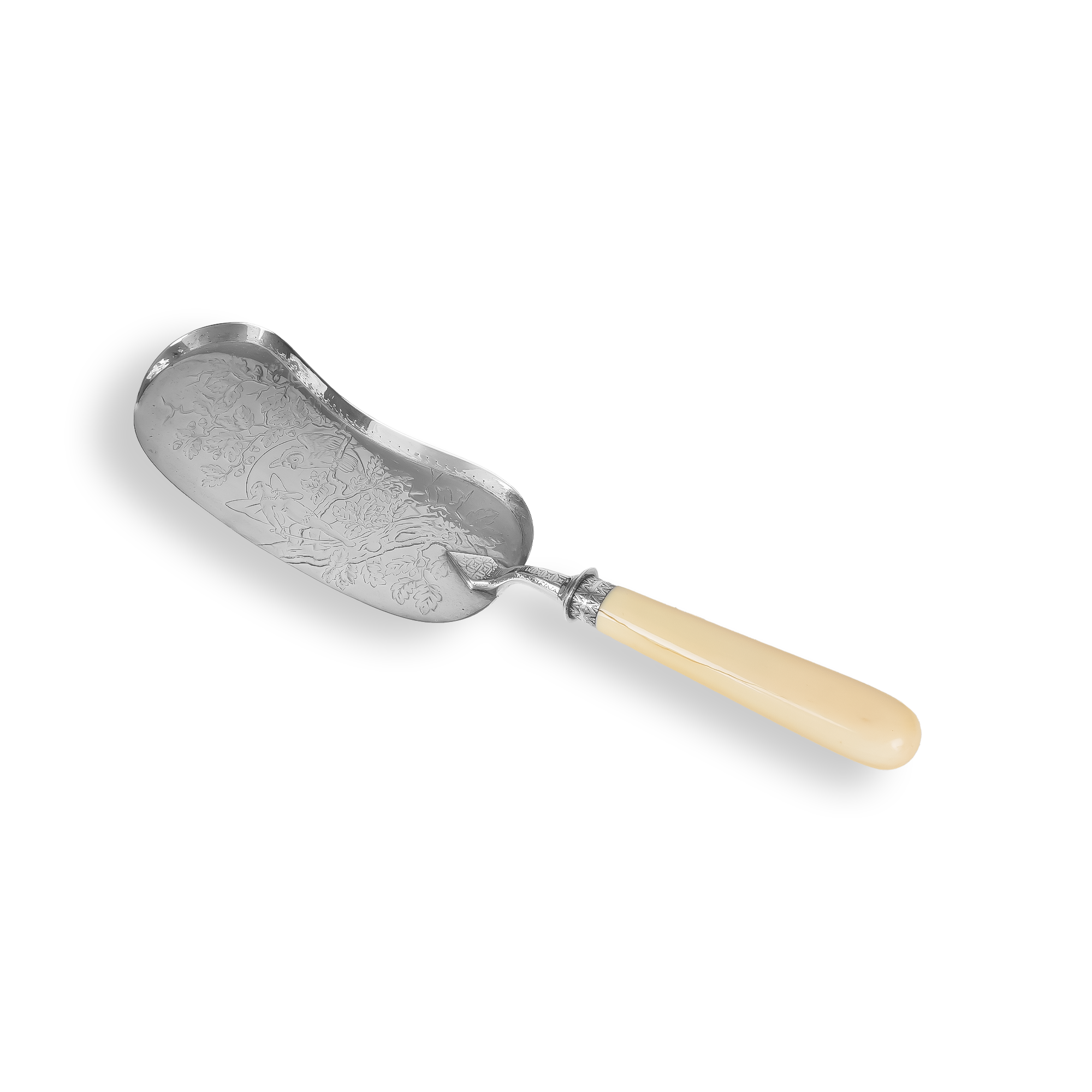 Silver and Ivory Crumb Scoop Hallmarked Birmingham_1