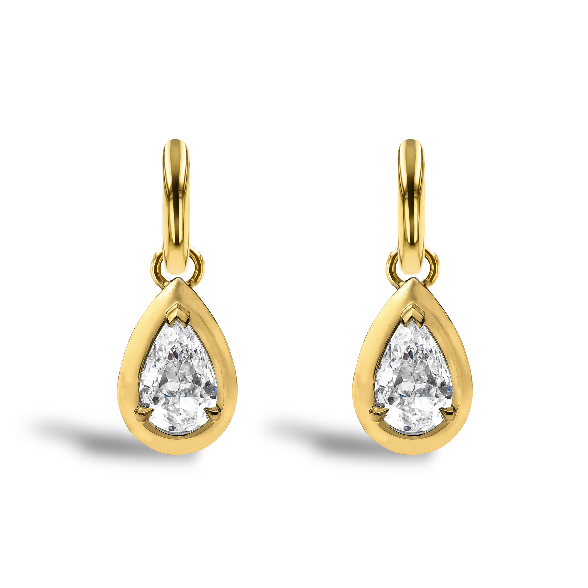 Skimming Stone Pear Shaped 1.64ct Diamond Drop Earrings Pear Shape, Claw Set_2
