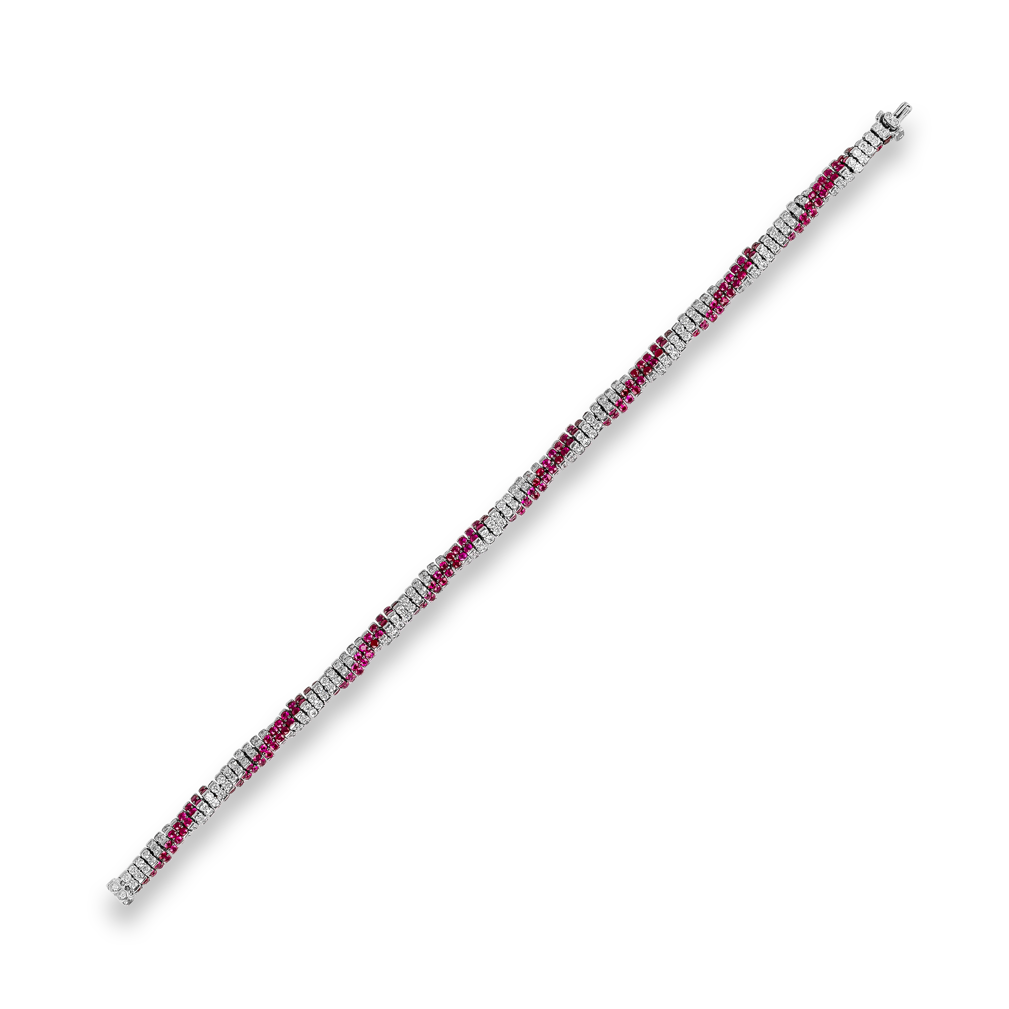 Brilliant Cut Ruby and Diamond Twist Bracelet Brilliant cut, Claw set_2