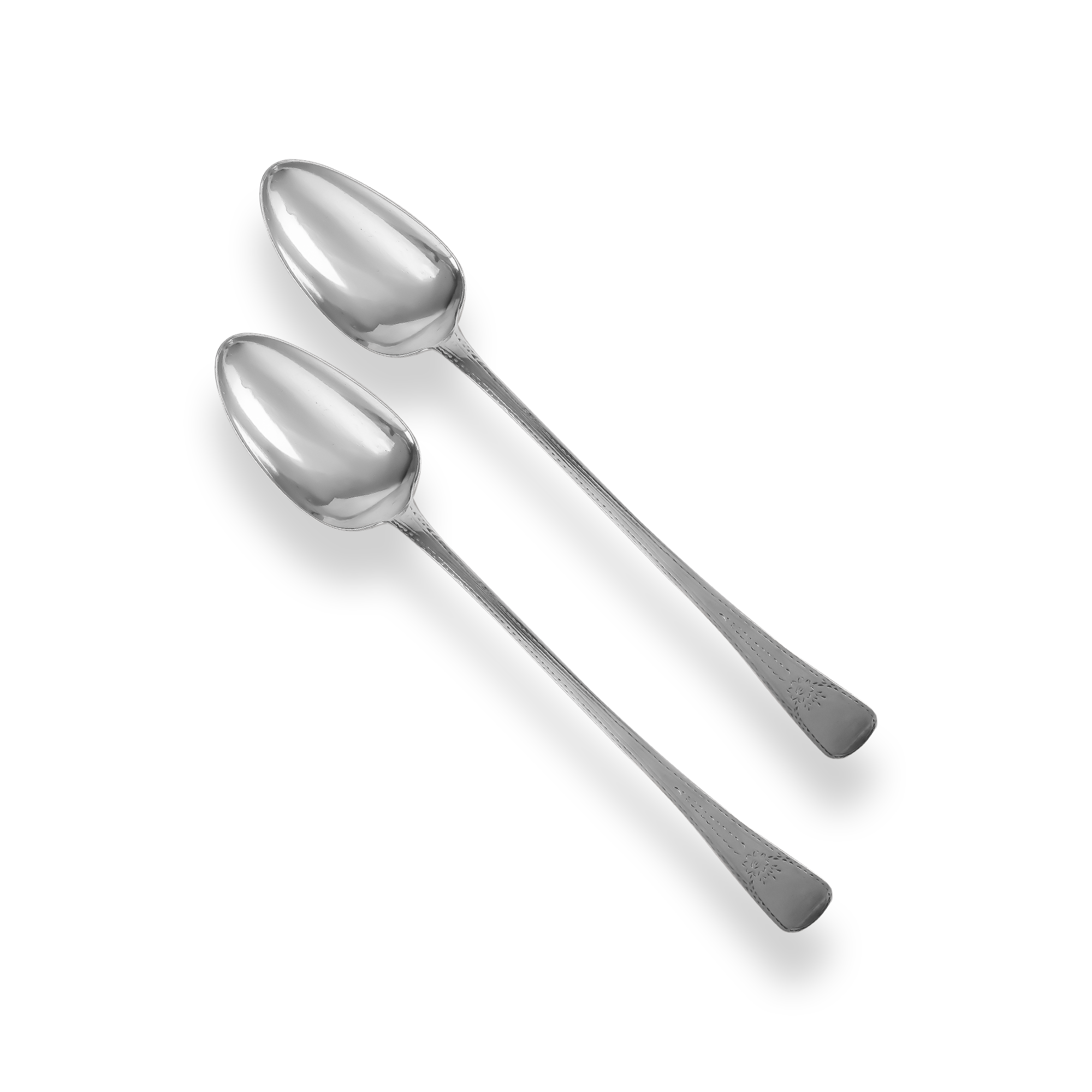 Silver George III Pair of Serving Spoons Hallmarked London_2