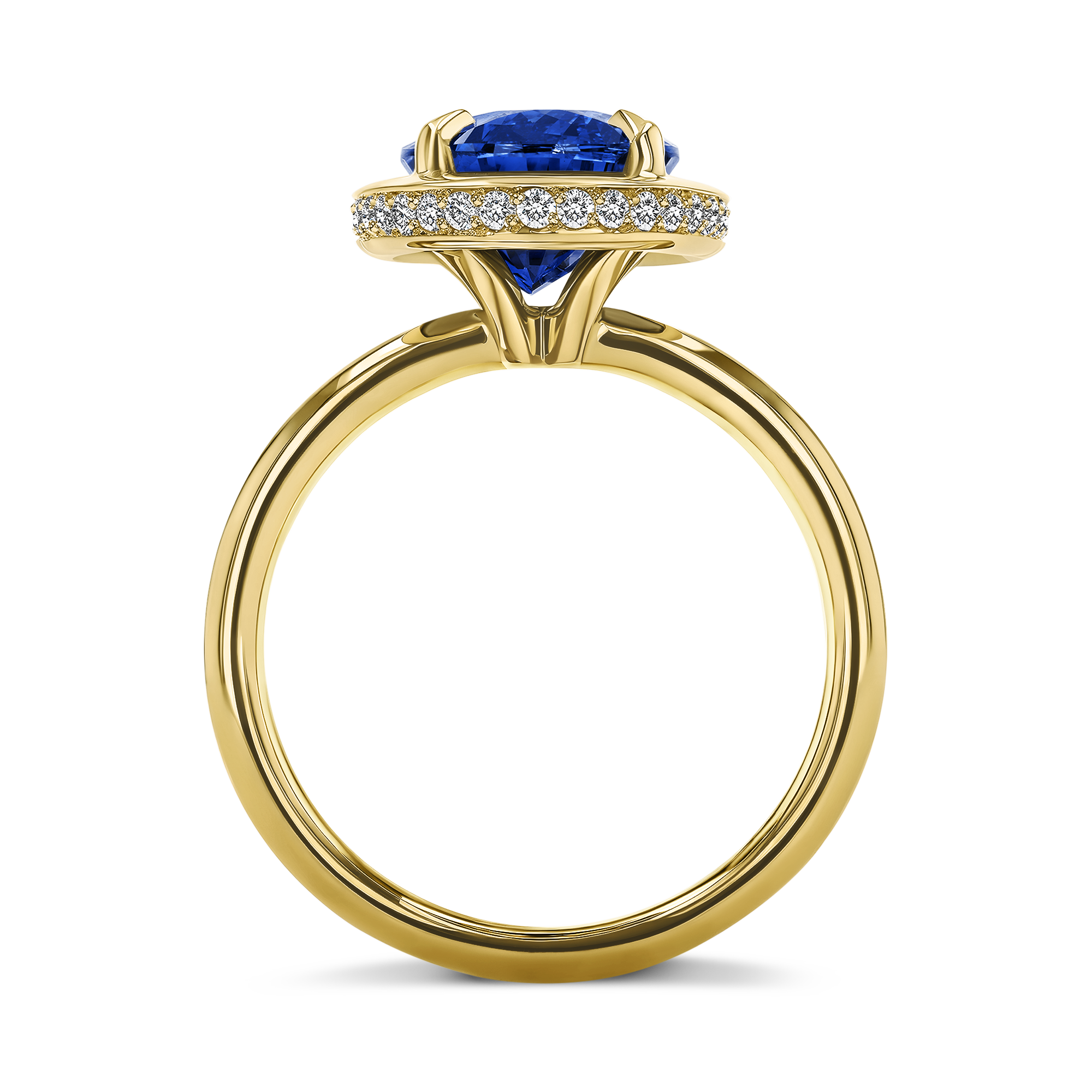 Skimming Stone 4.67ct Oval Sapphire and Diamond Ring Oval Cut, Claw Set_3