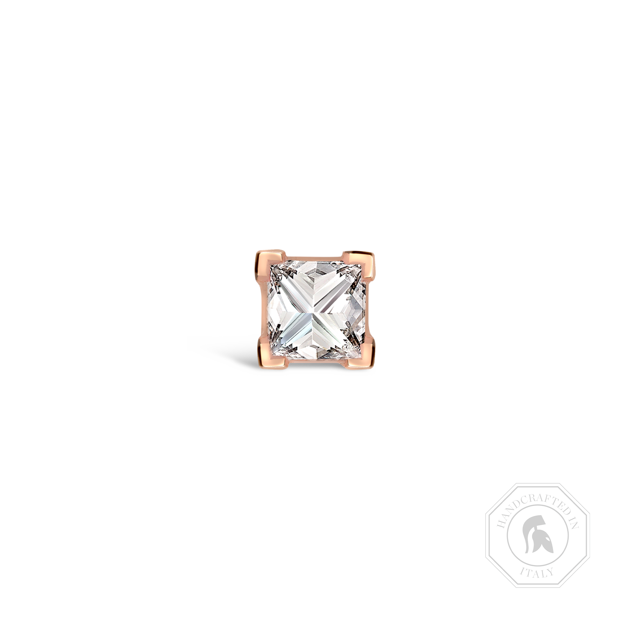 RockChic Diamond Solitaire Earring Princess Cut, Claw Set_1