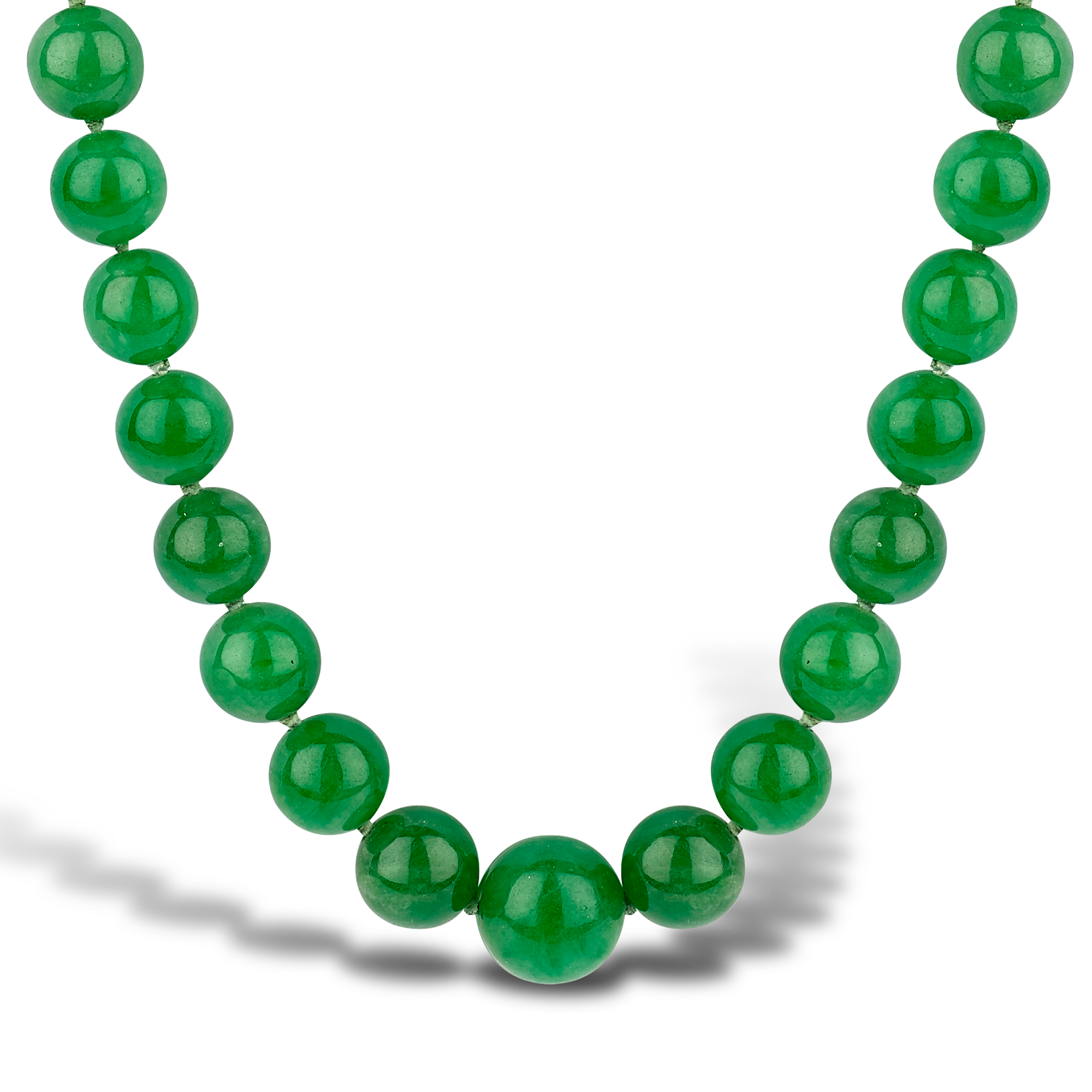 Emerald rondelle bead necklace with sterling silver spacers and sterli -  Ayesha Mayadas