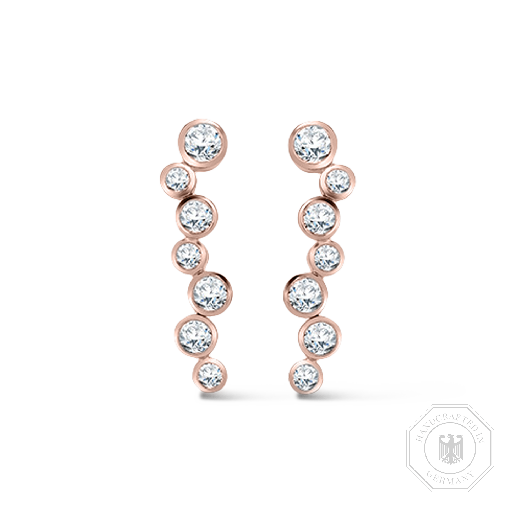 Bubbles Diamond Earrings Brilliant Cut, Rubover Set_1