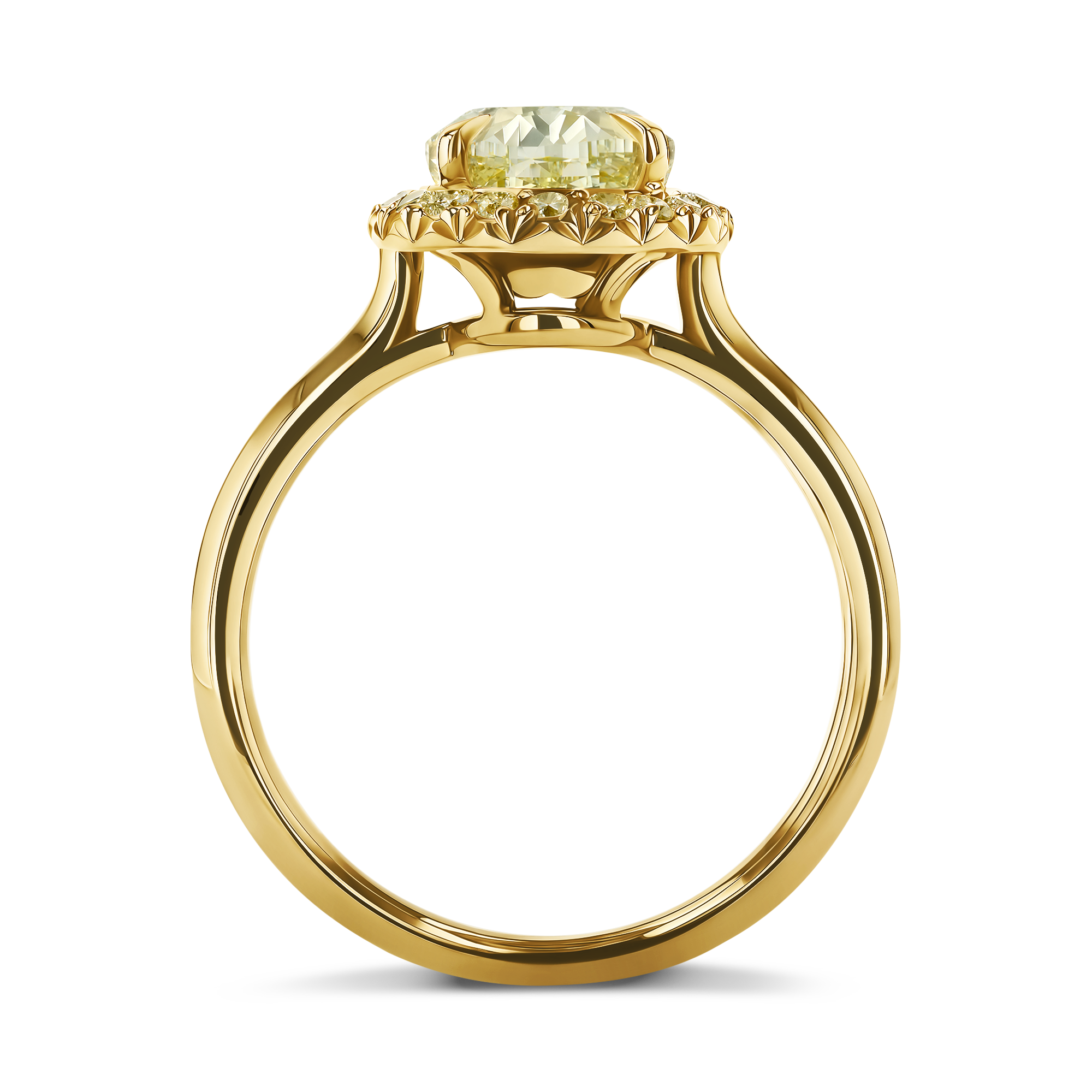 Celestial 3.01ct Fancy Yellow Diamond Halo Ring in 18ct Yellow Gold