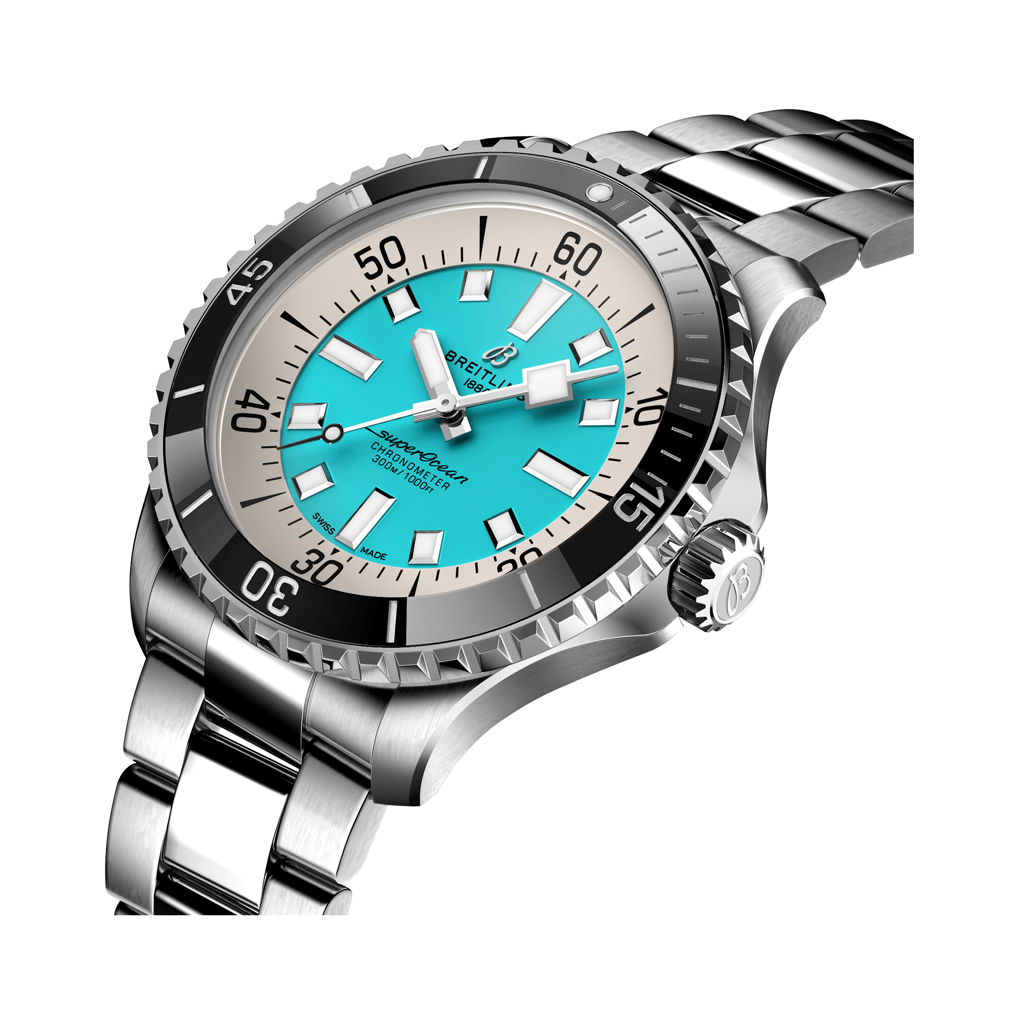 Breitling Superocean Automatic 44 44mm, Turquoise Dial, Arabic & Baton Numerals_3