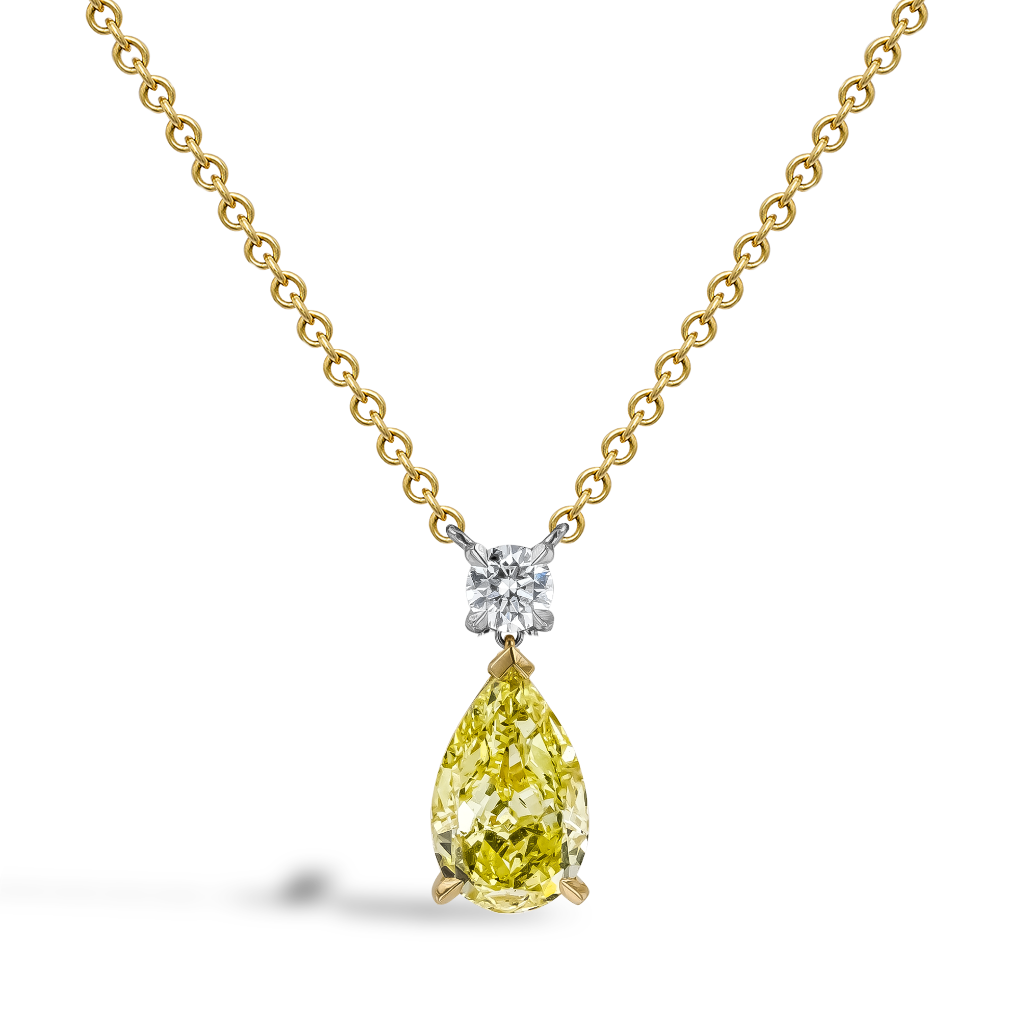 Pear Shaped 1.60ct Kimberley Fancy Intense Yellow Diamond Pendant Pear Shaped, Claw Set_1
