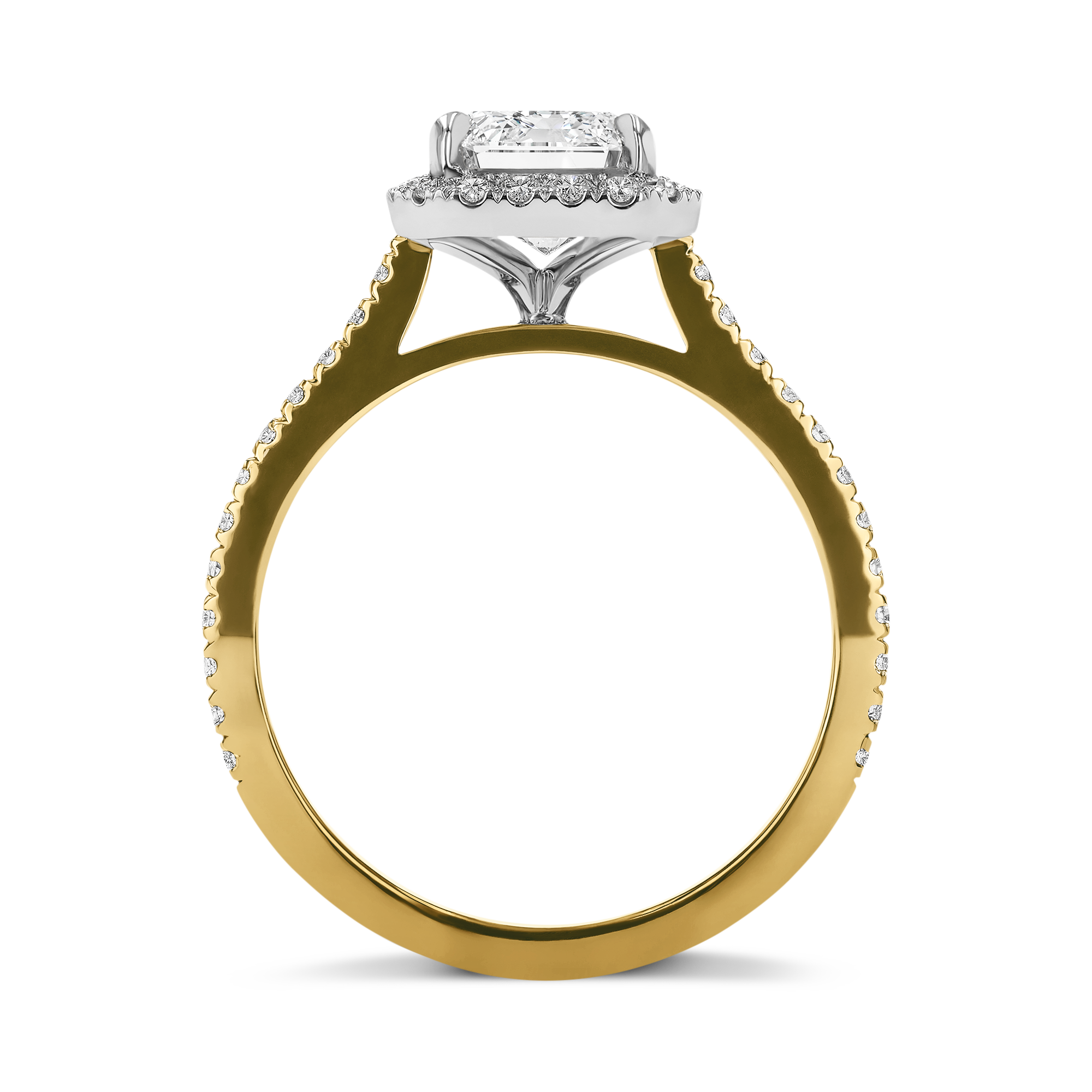 Classic 2.50ct Diamond Cluster Ring Emerald Cut, Claw Set_3
