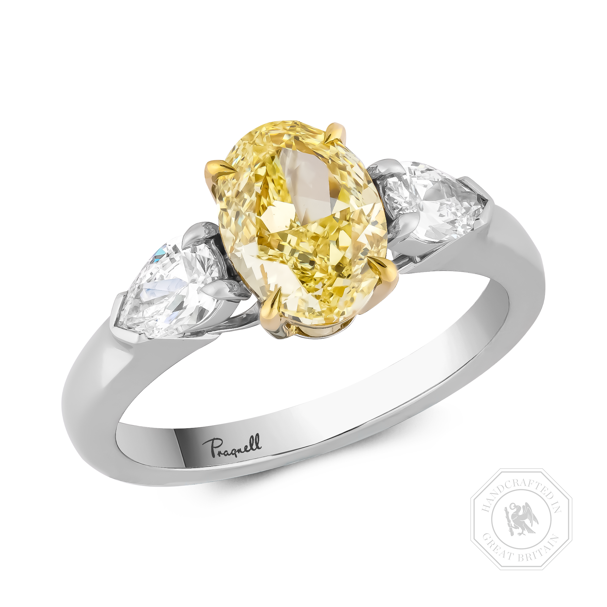 Oval Cut 1.51ct Fancy Yellow Diamond Ring Oval Cut, Claw Set_1