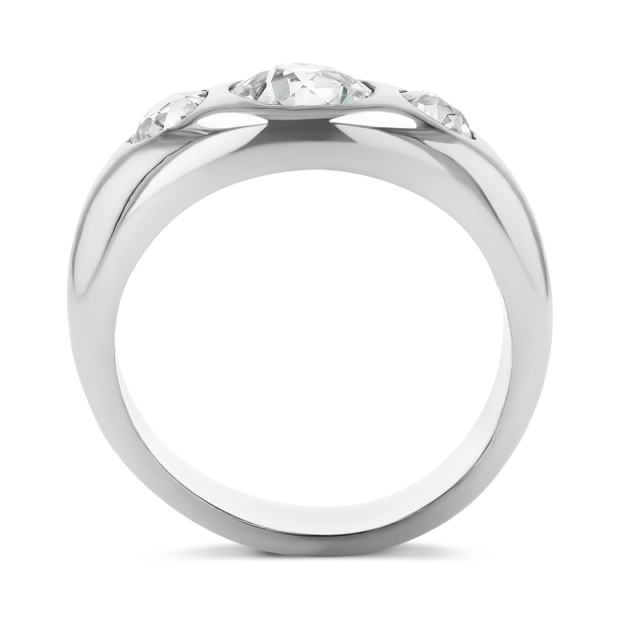 Art Deco Old Cut 1.01ct Diamond Ring Old European Cut, Gypsy Set_3