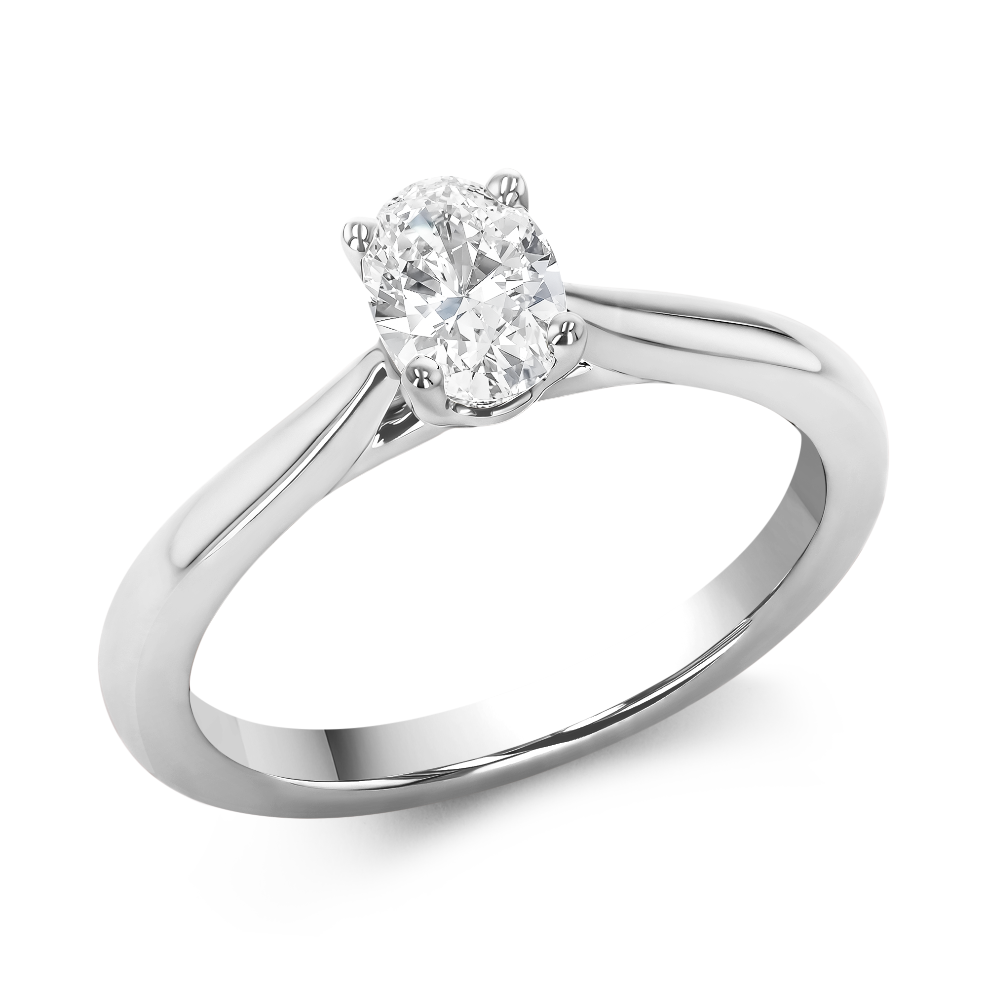 Gaia 0.51ct Diamond Solitaire Ring Oval Cut, Claw Set_1