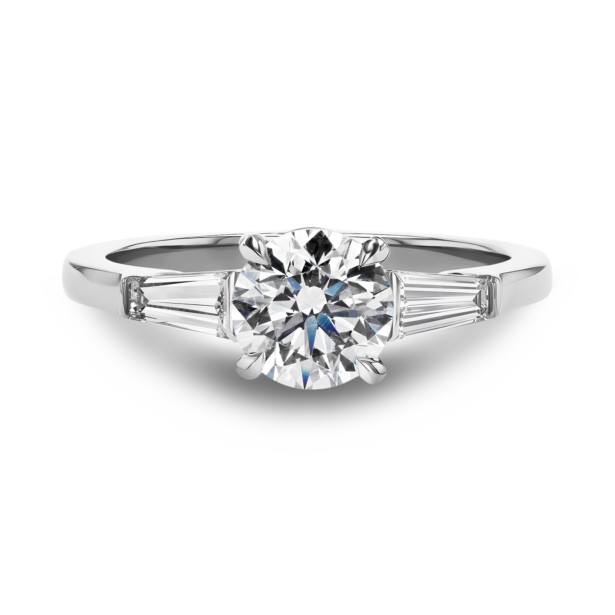 Regency 0.91ct Brilliant Cut Diamond Ring Brilliant & Tapered Baguette Cut, Claw Set_2