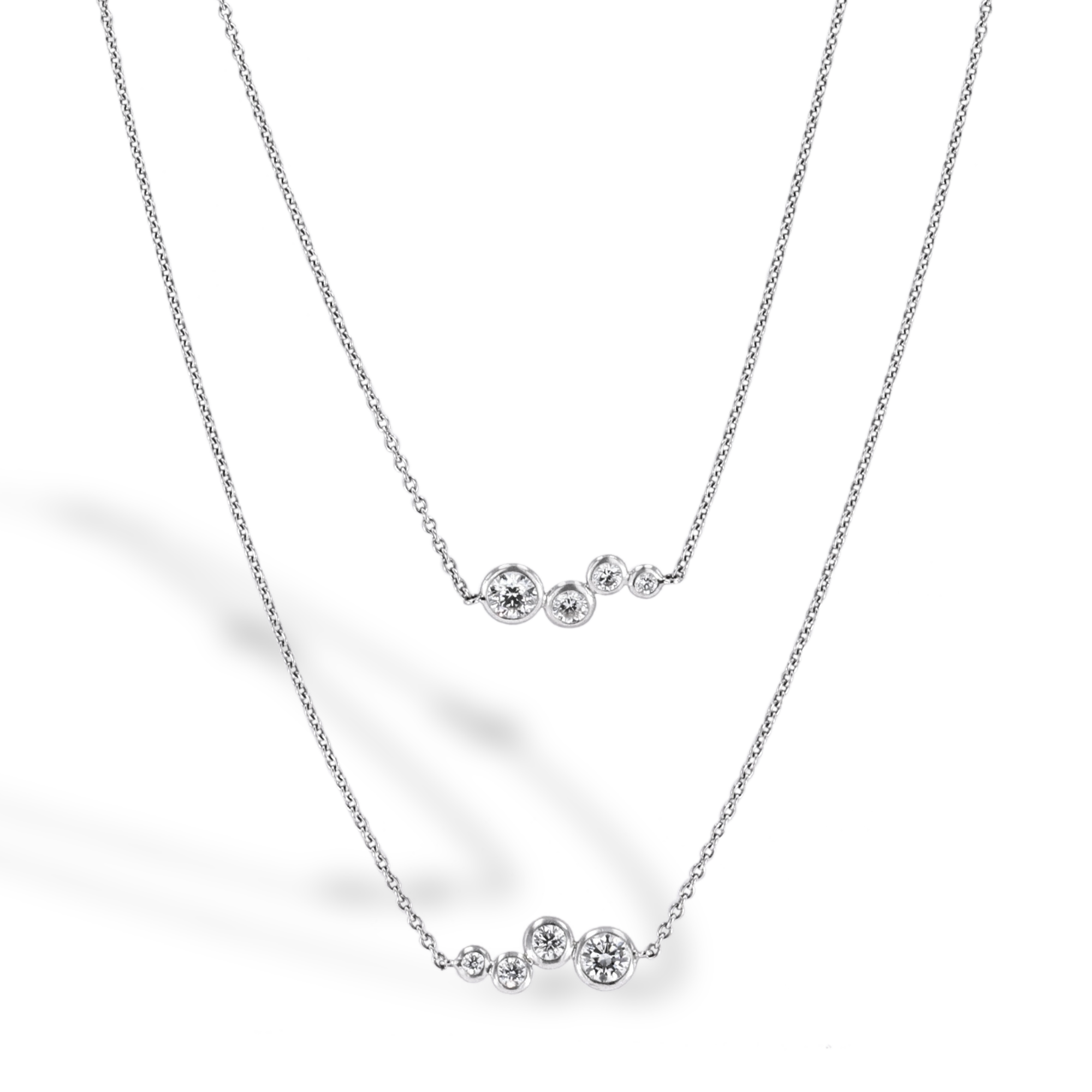 Bubbles Diamond Long Necklace Brilliant Cut, Rubover Set_2