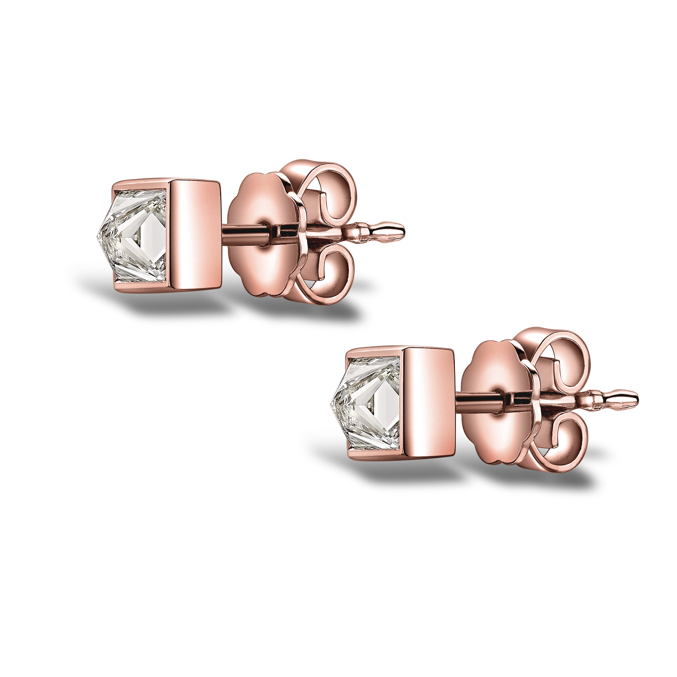 RockChic Diamond Studs Princess Cut, Rubover Set_2