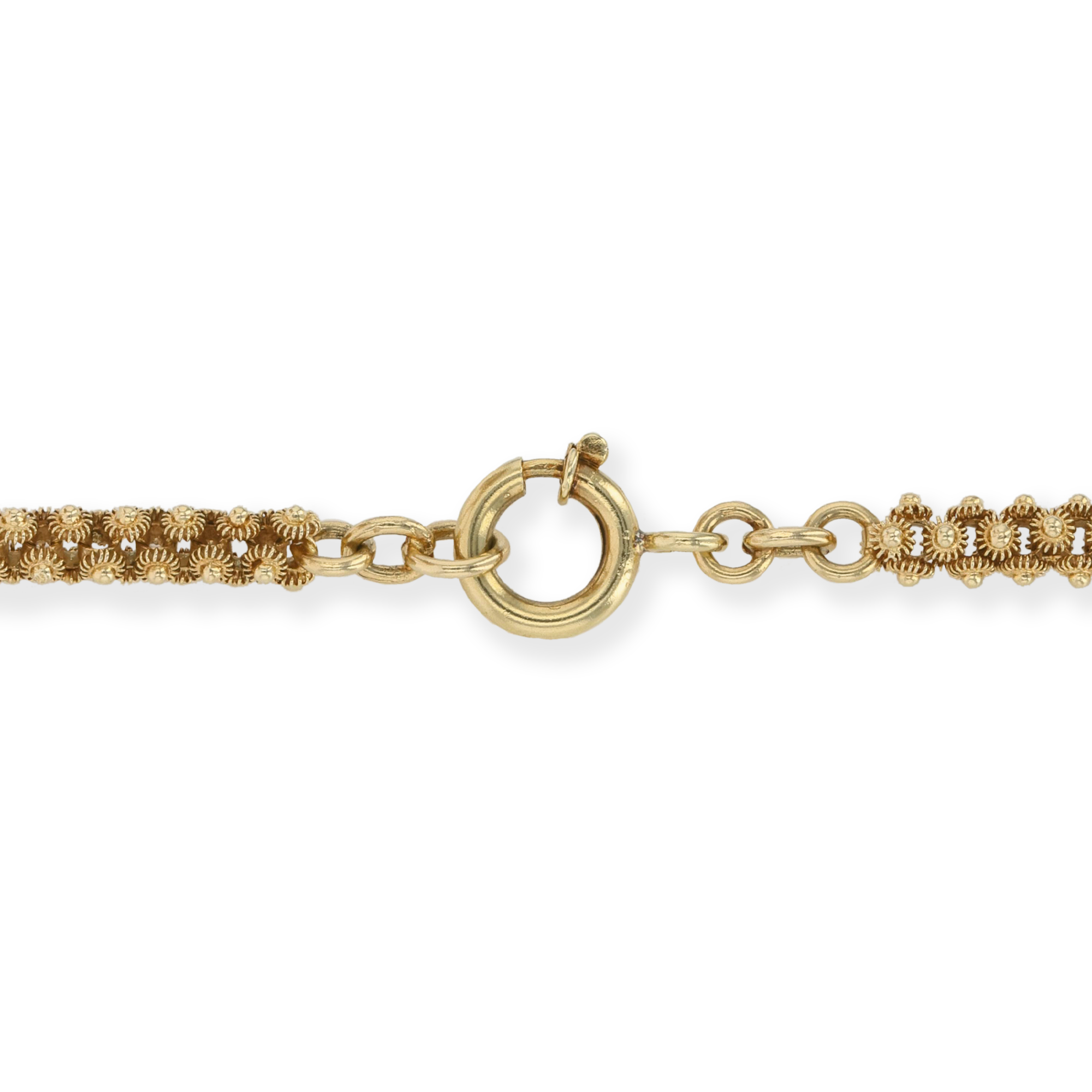 Victorian Long Guard Chain Necklace Bobble Square Link Chain_3