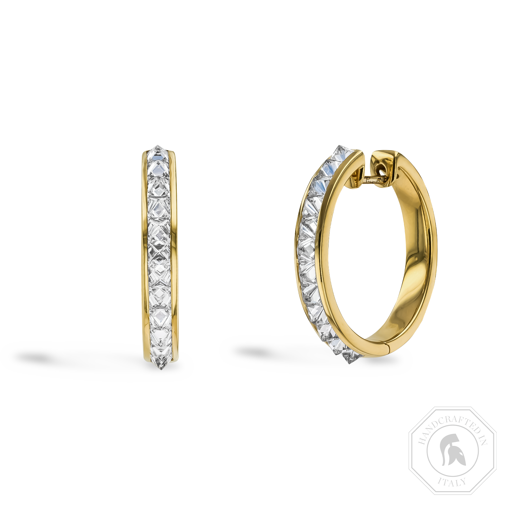 RockChic 1.98ct Inverted Diamond Hoop Earrings Princess Cut, Channel Set_1