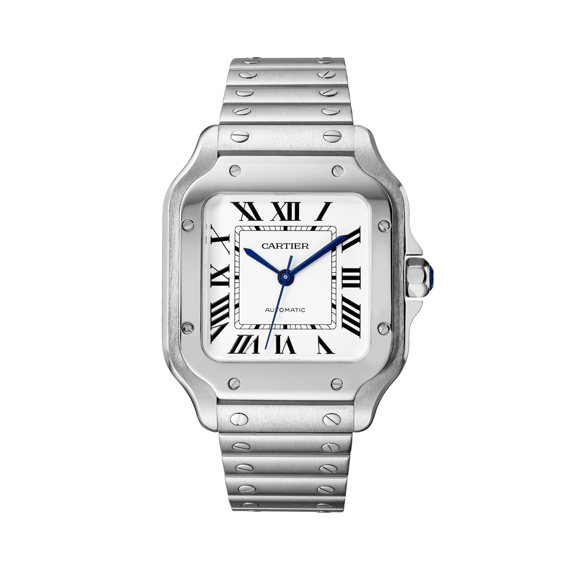 Cartier Santos de Cartier Medium, Silver Dial, Roman Numerals_1