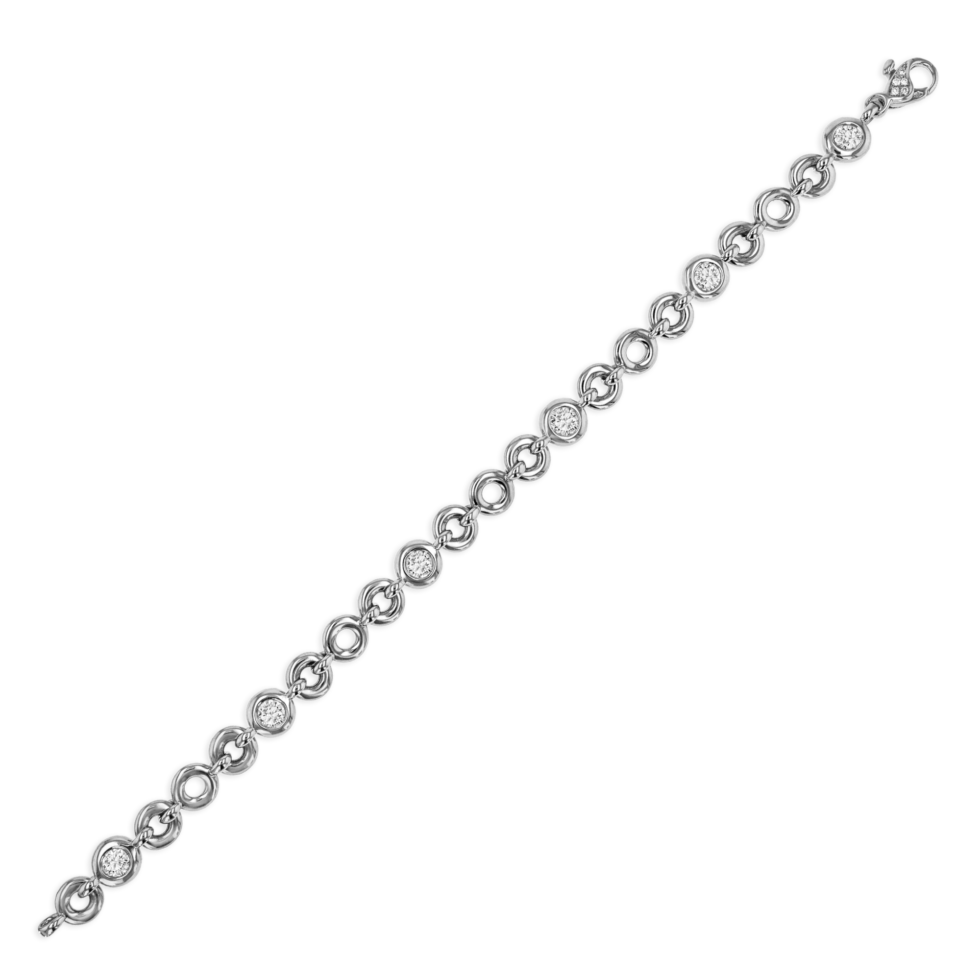 RockChain Six Stone Diamond Bracelet Brilliant Cut, Rubover Set_2