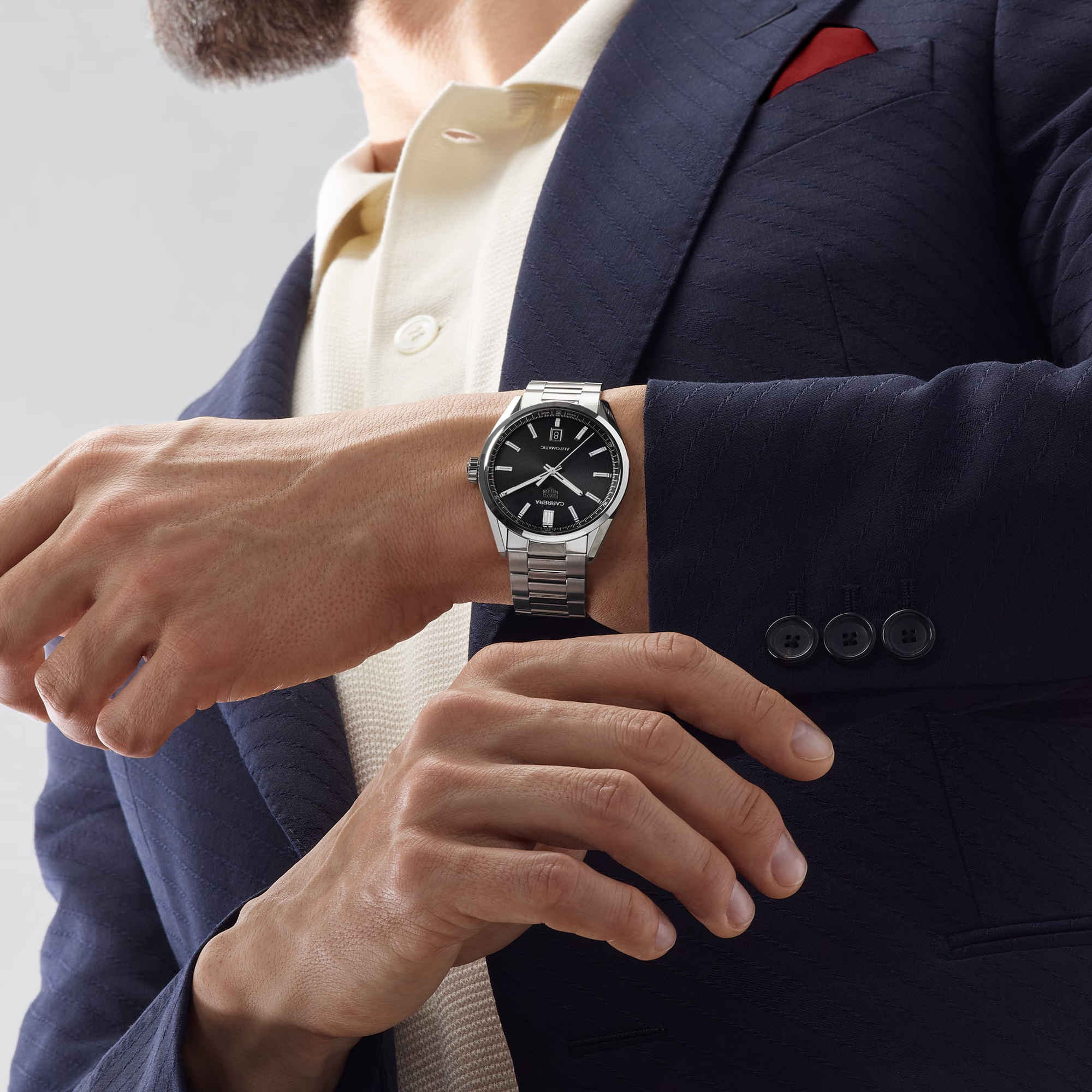 Tag Heuer Carrera Day-Date 39mm, Black Dial, Baton Numerals_4