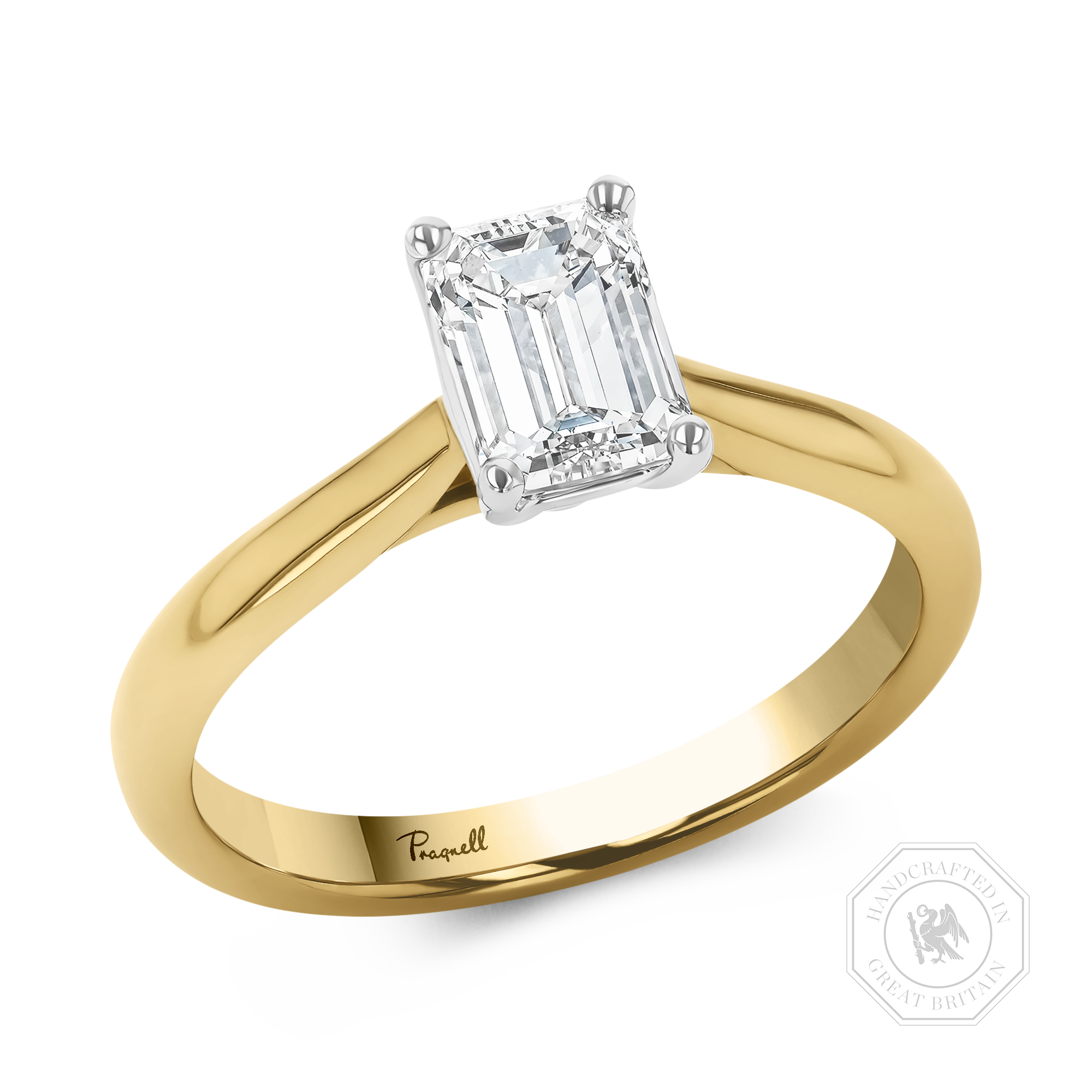 Gaia 1.00ct Emerald Cut Diamond Ring Emerald Cut, Claw Set_1