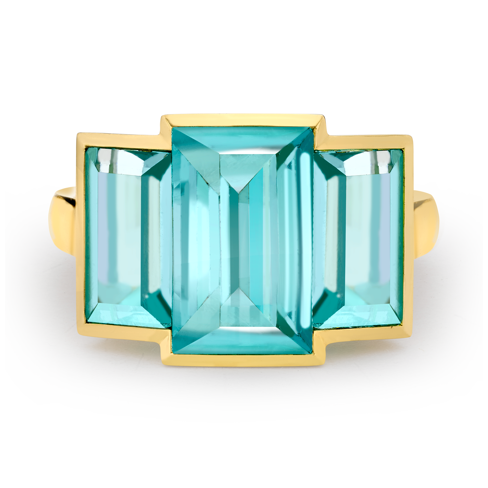 Masterpiece Kingdom Paraiba Tourmaline Ring Baguette Cut, Rubover Set_2