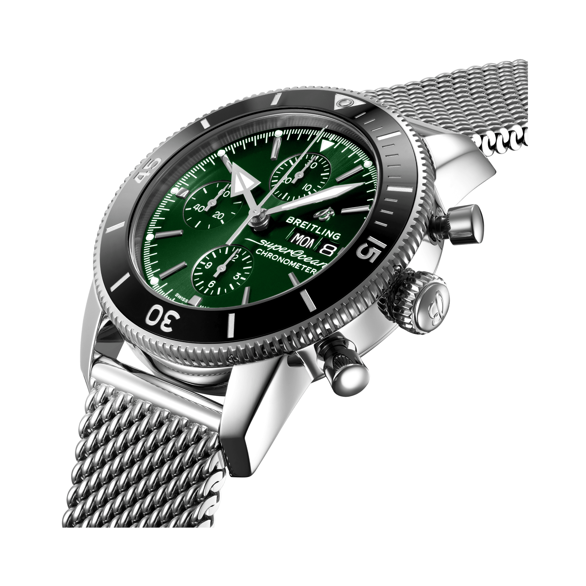Breitling Superocean Heritage Chronograph  45 44mm, Green Dial, Baton Numeral_3