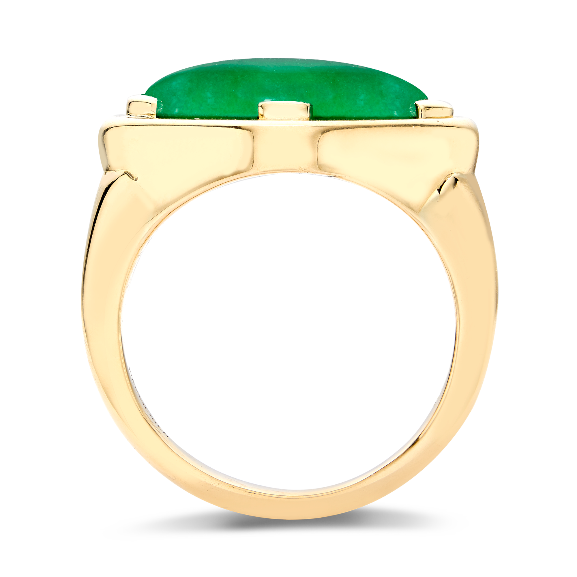 Contemporary Jadeite Ring Cabochon Cut Cocktail Ring_3