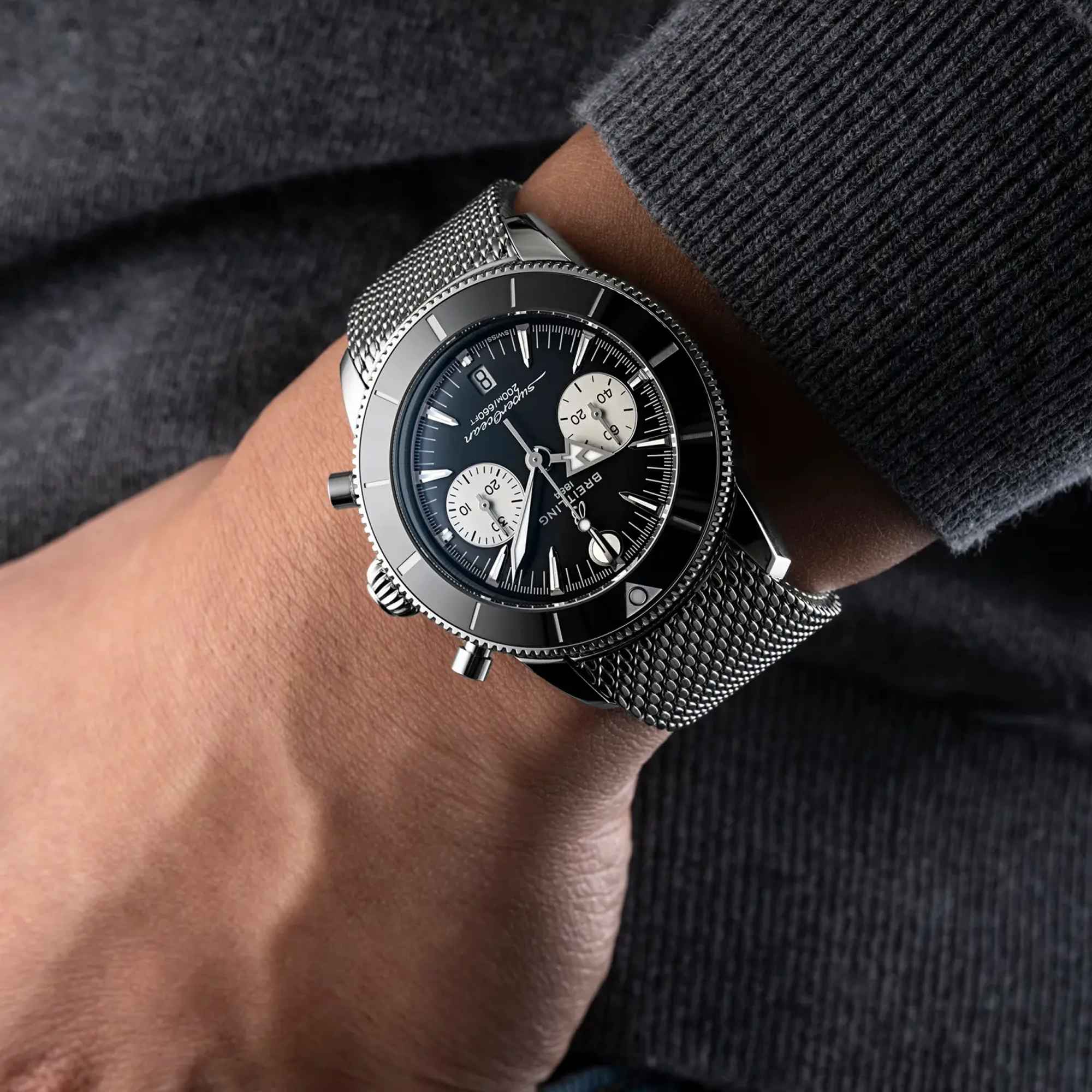 Breitling Superocean Heritage Chronograph 42 44mm, Black Dial, Baton Numeral_10