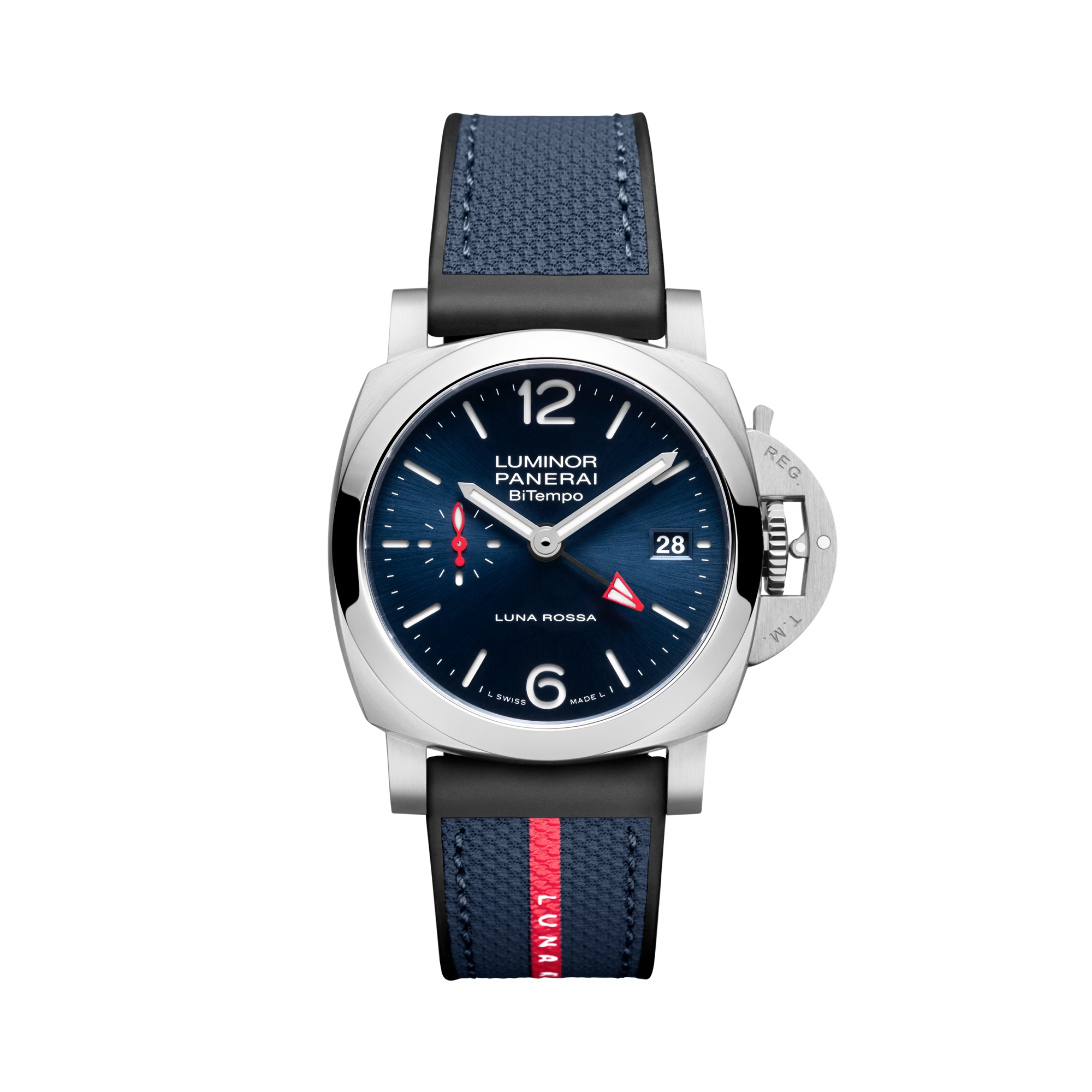 Panerai Luminor Quaranta BiTempo Luna Rossa 40mm, Blue Dial, Arabic/Baton Numerals_1