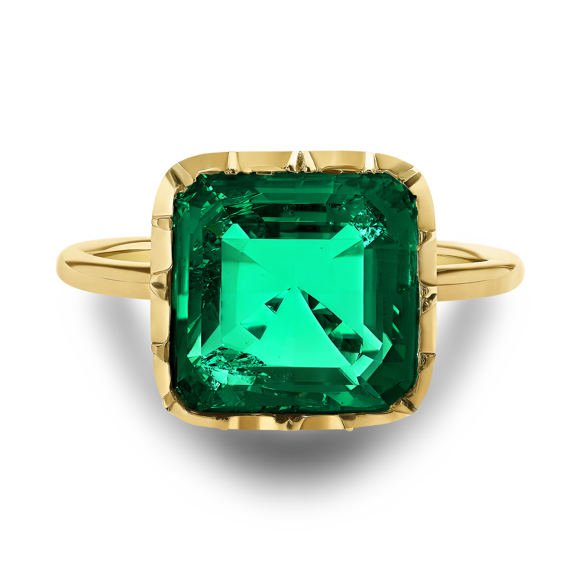 Colombian Emerald Ring Octagon Cut, Claw Set_2