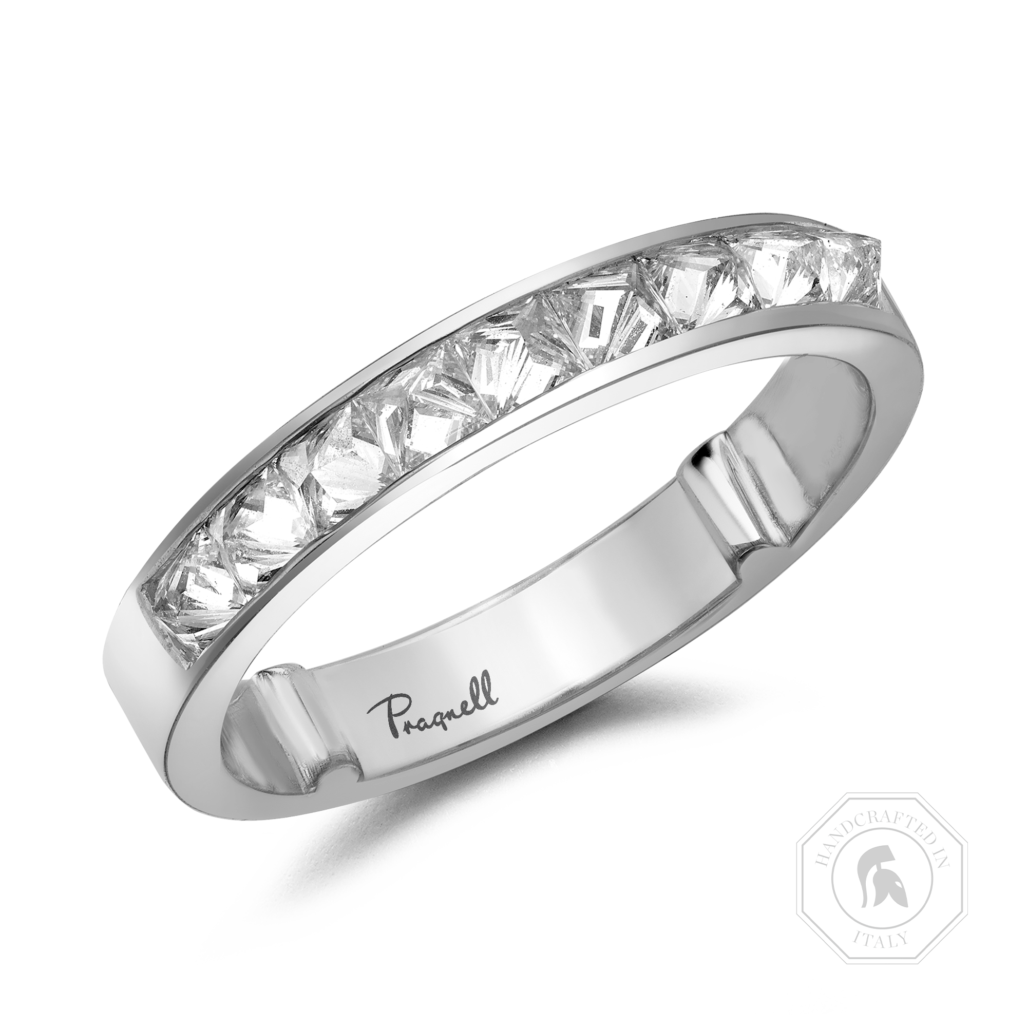 RockChic 0.77ct Inverted Princess Cut Diamond Half Eternity Ring Princess Cut, Channel Set_1