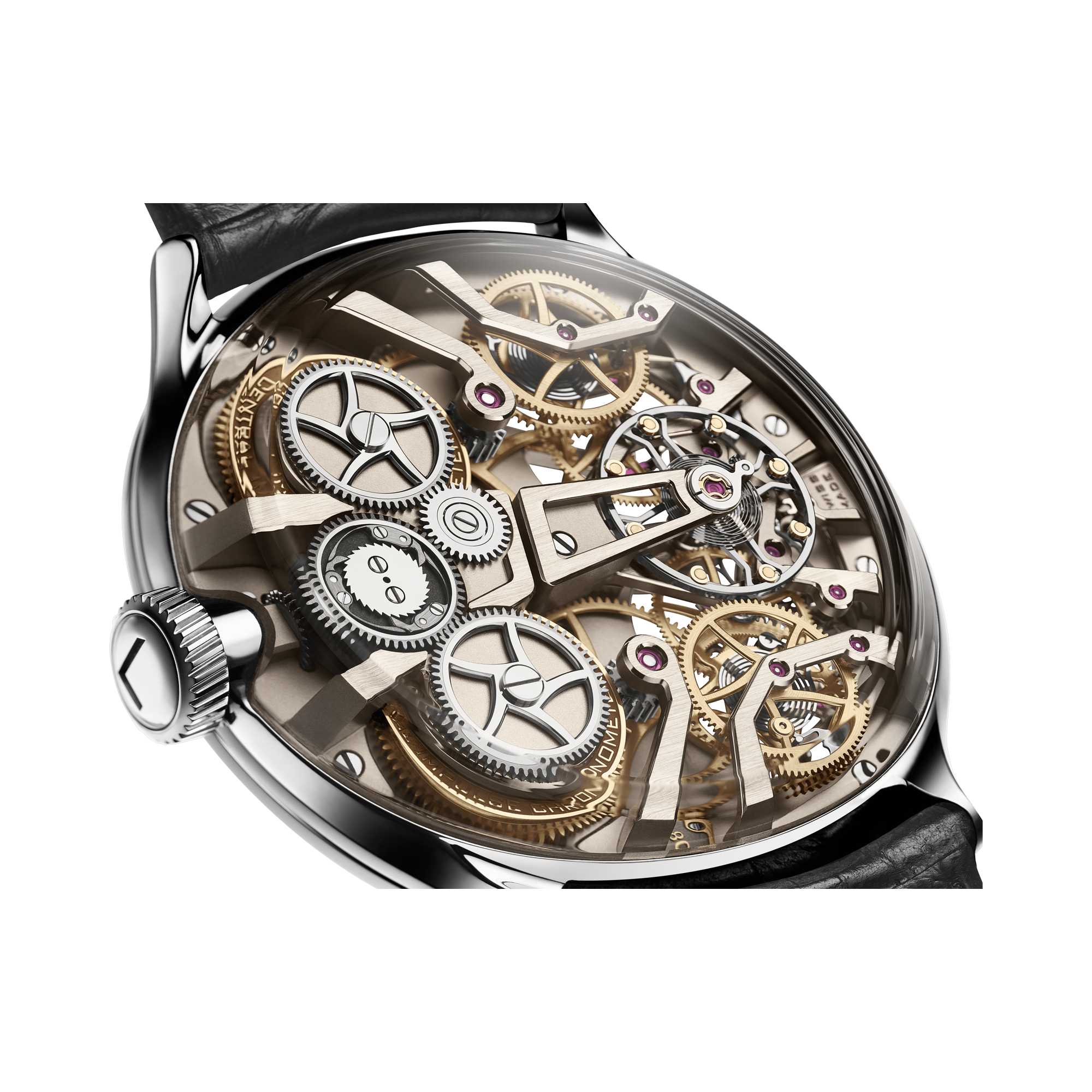 Lederer Central Impulse Chronometer 44mm, Pacific Green Dial, Baton Numerals_2