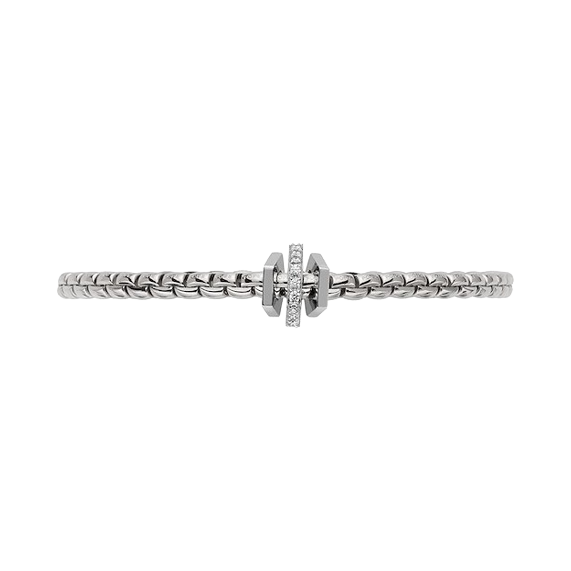 Fope Eka Tiny Flex-it Bangle with Diamond Hexagonal shaped Rondell Brilliant Cut, Grain Set_2